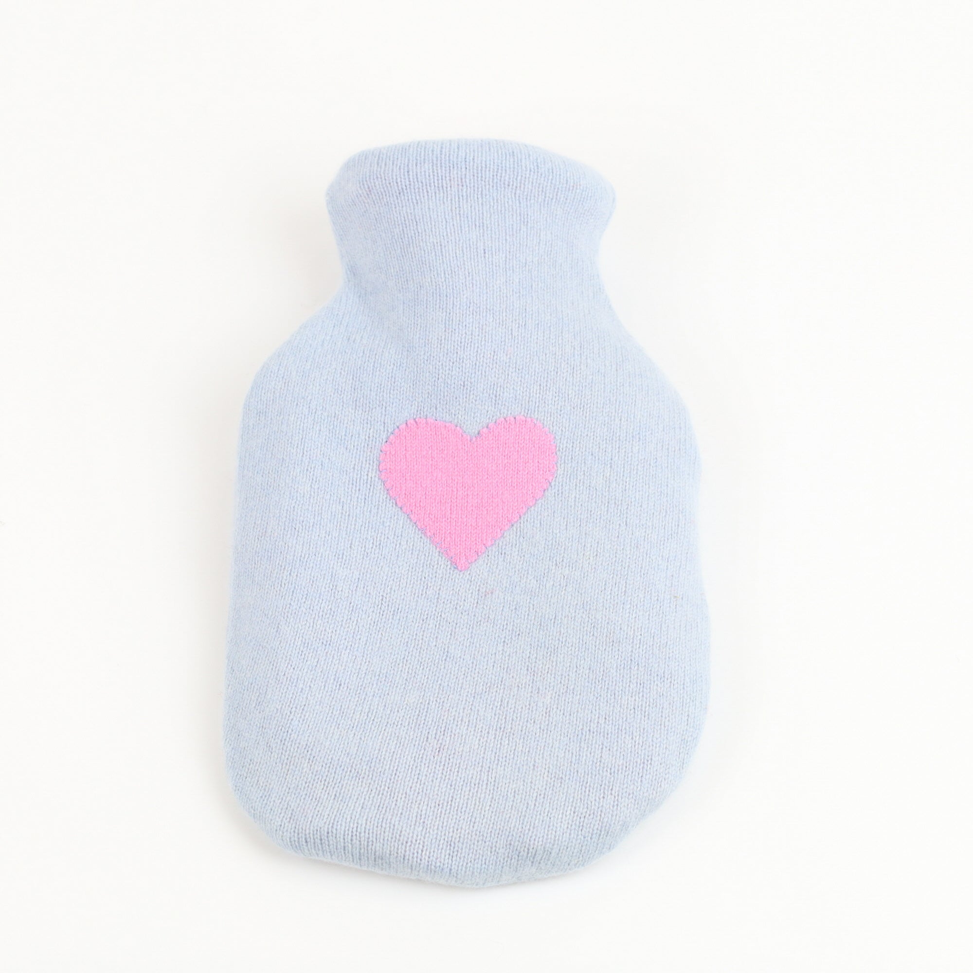 Pale Blue and Pink Small Cashmere Hot Water Bottle