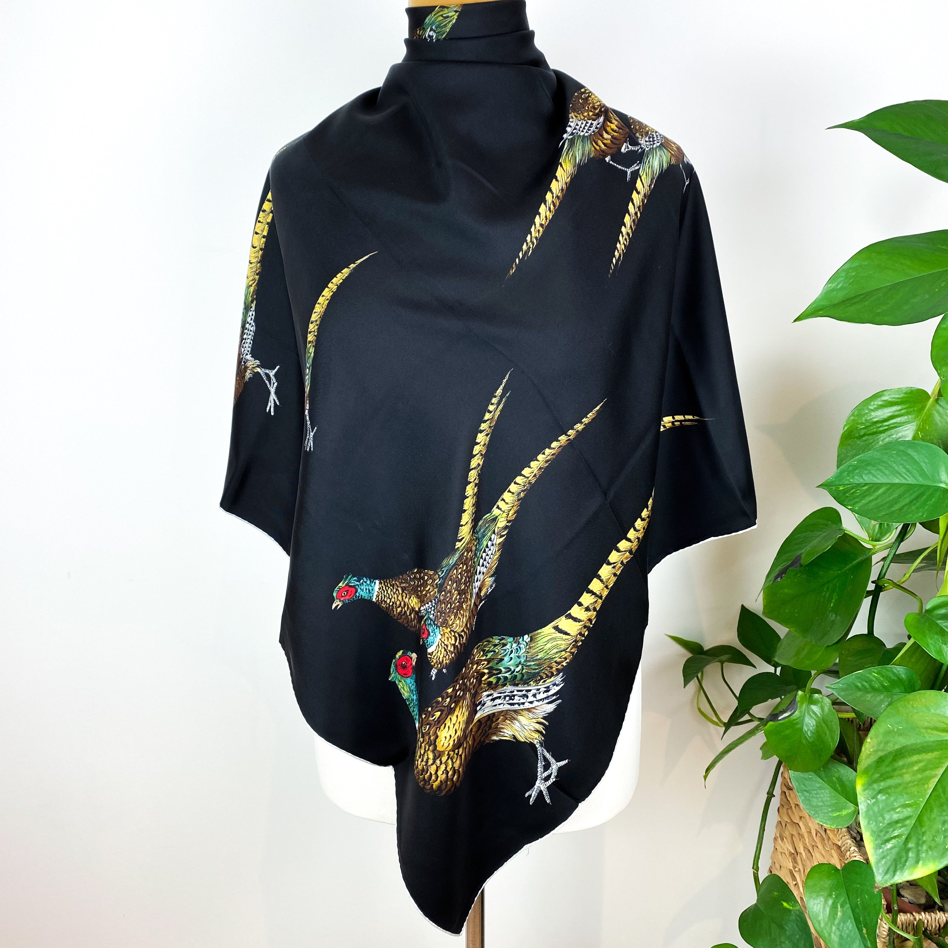 Vivienne Pheasant French Vintage Silk Scarf