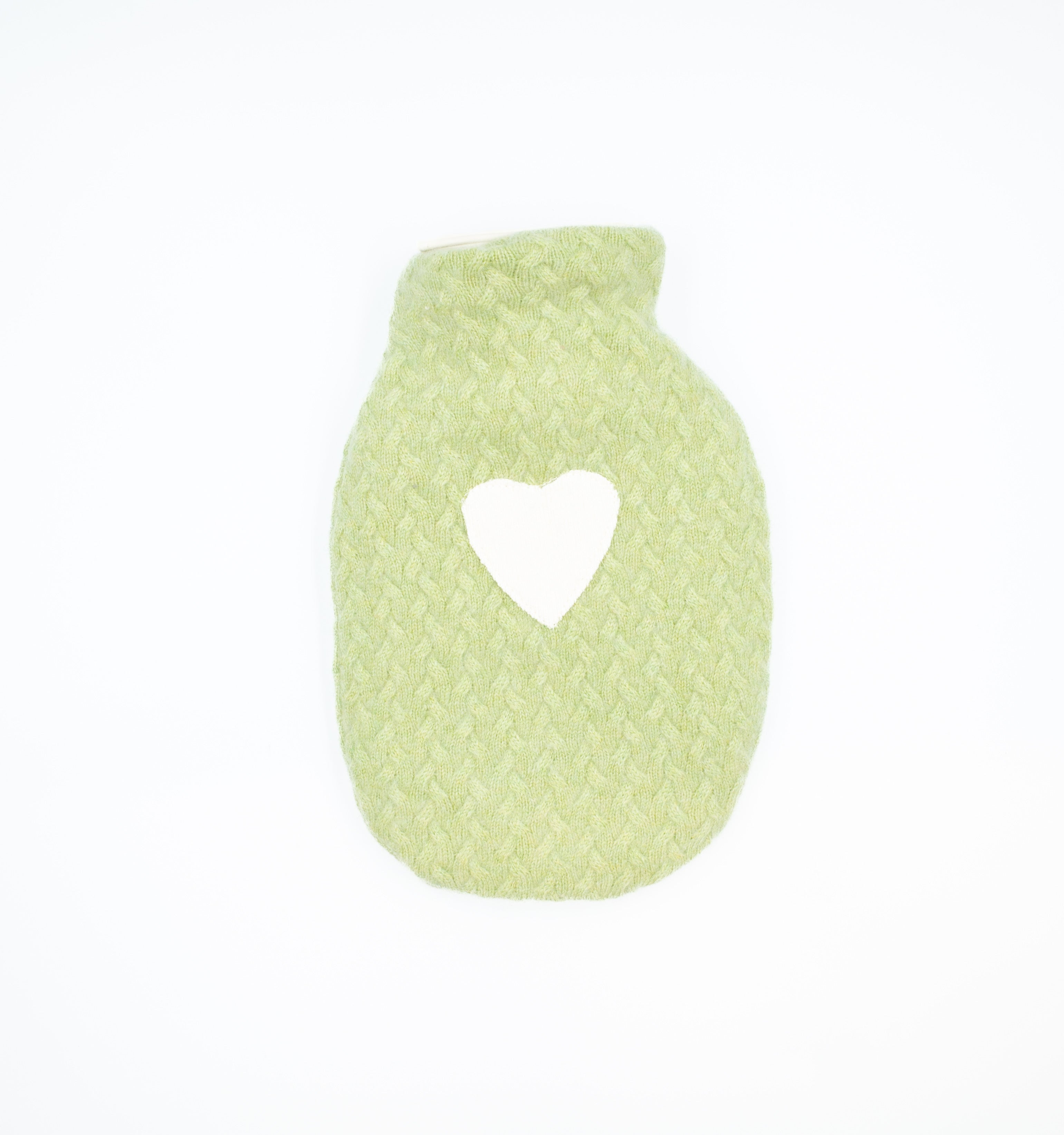 Lime Green Pattern Knit Cashmere Small Hot Water Bottle