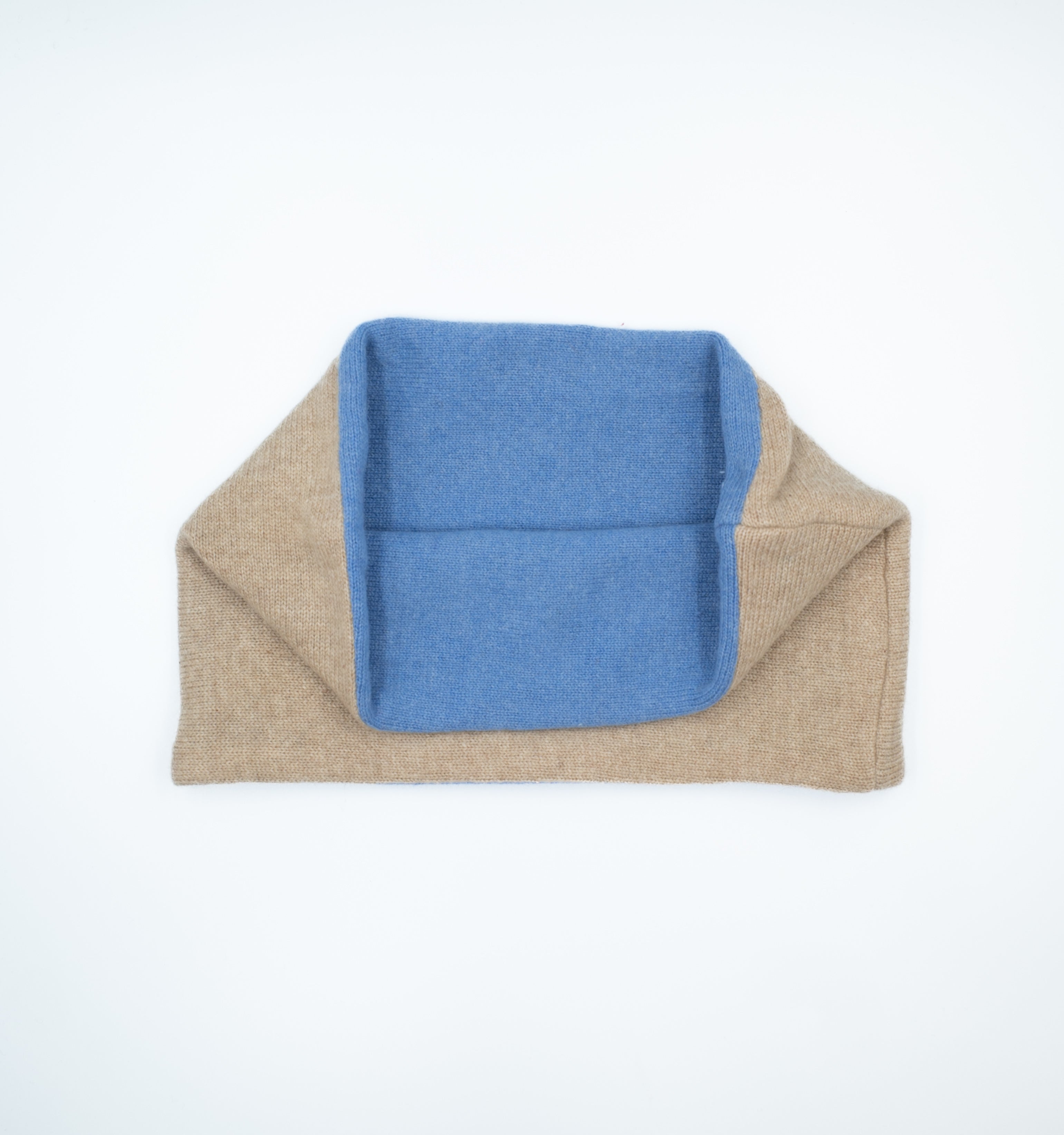 Camel and Mid Blue Neck Warmer