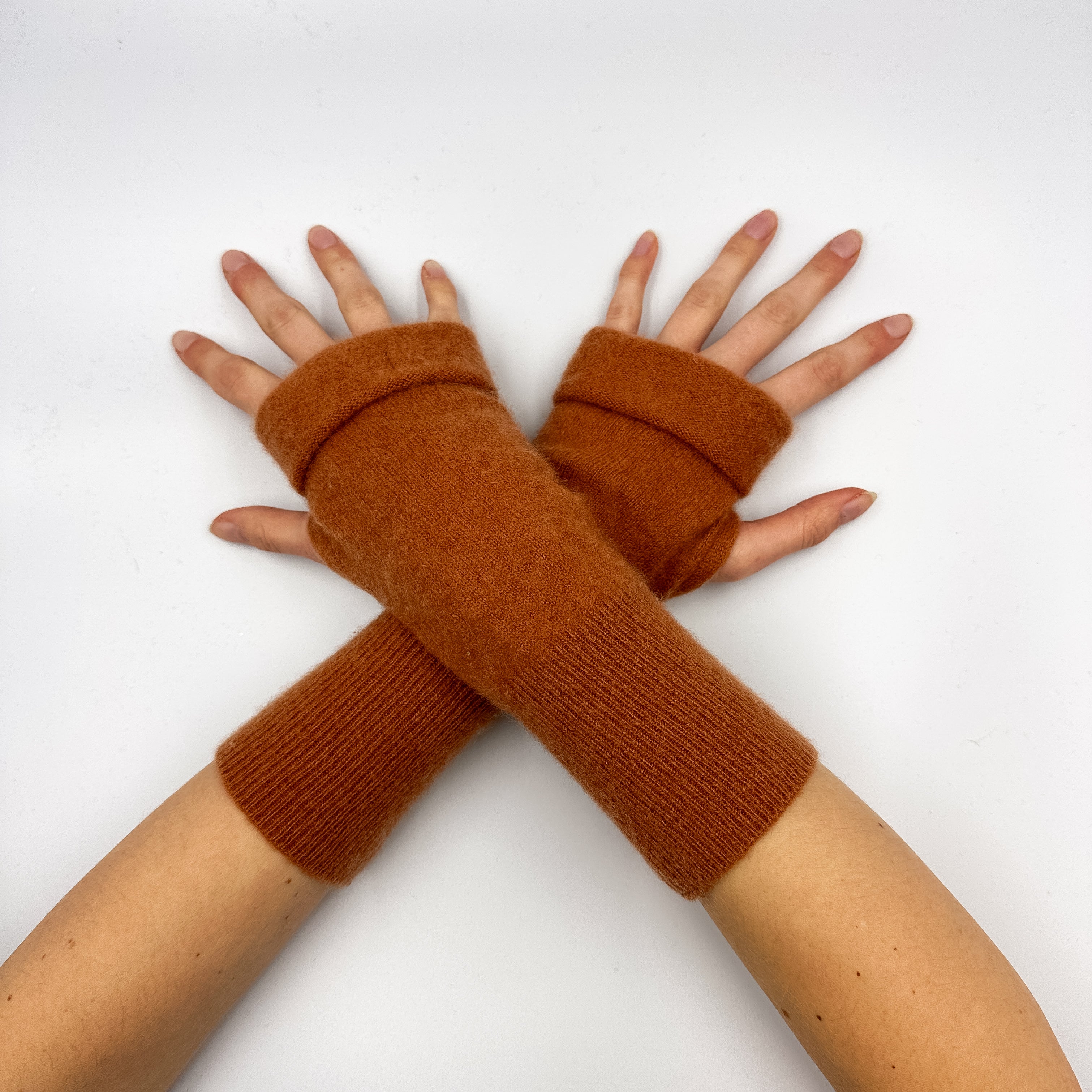 Cinnamon Brown Fingerless Gloves