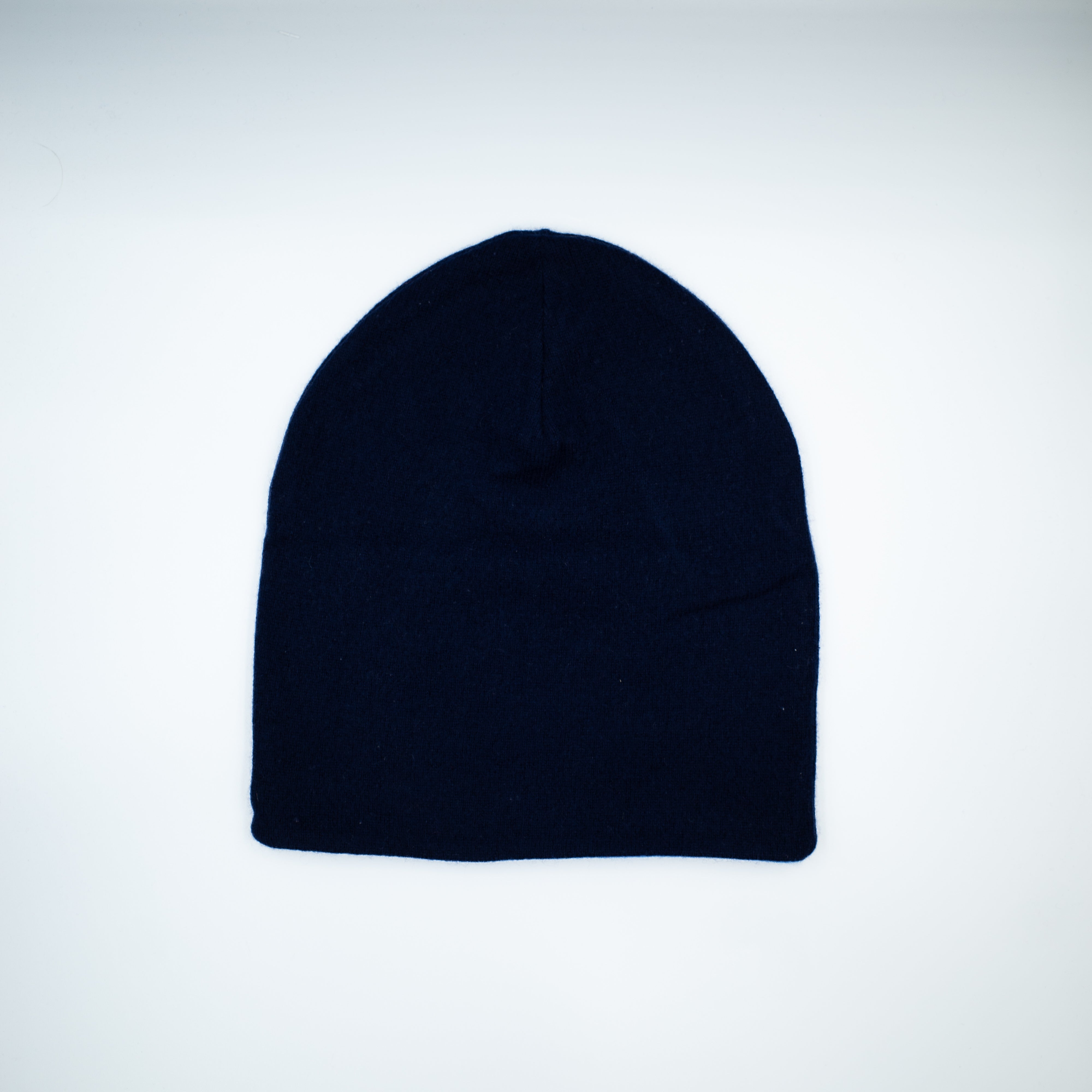 Navy and Cornflower Blue Cashmere Beanie Hat