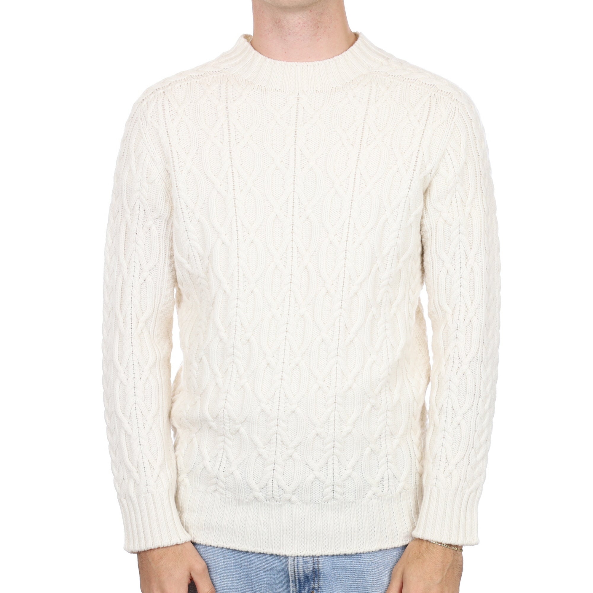 Men’s Brand New Scottish Vanilla Cream Cashmere Crew Neck Jumper Medium