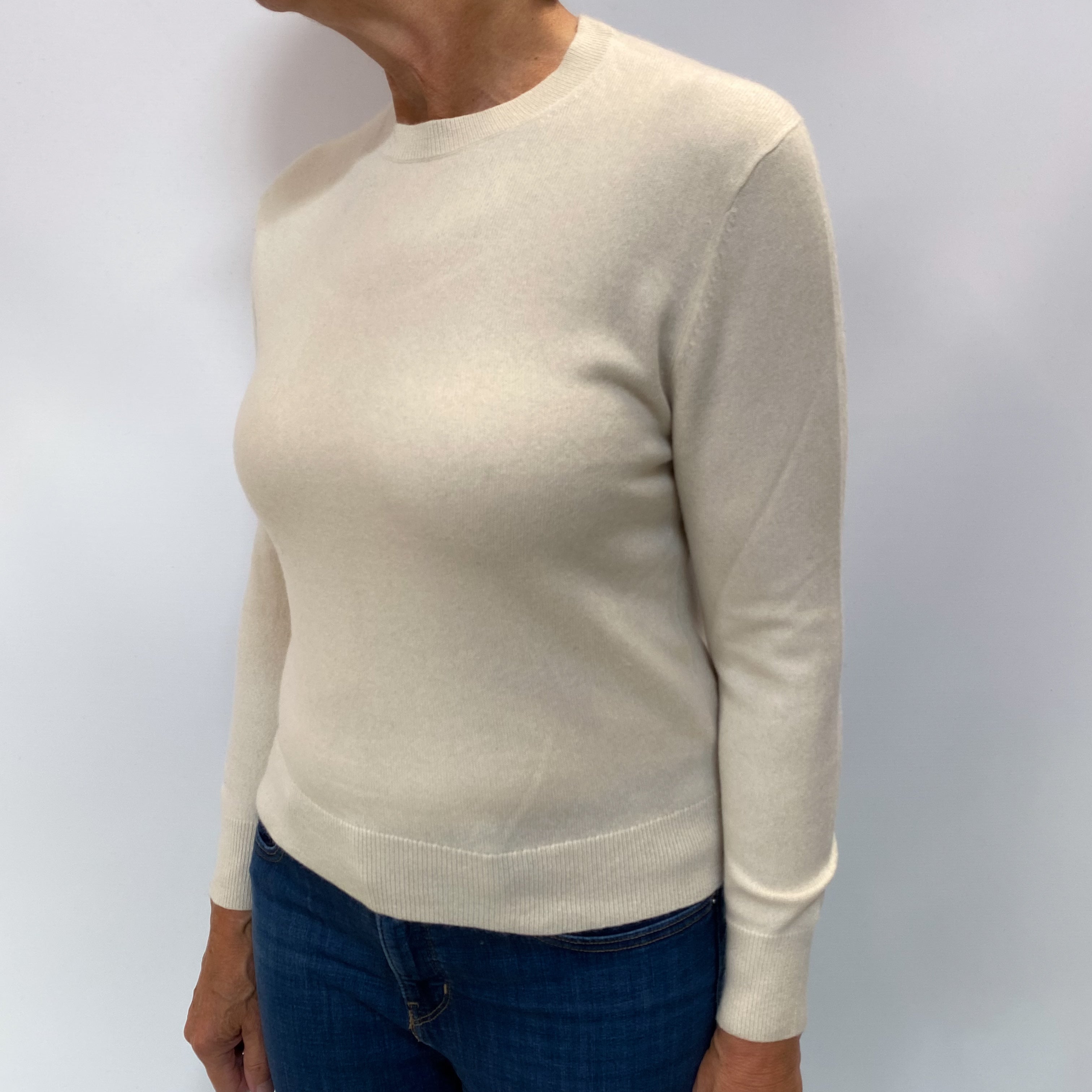 Cream Cashmere Crew Neck Jumper Medium