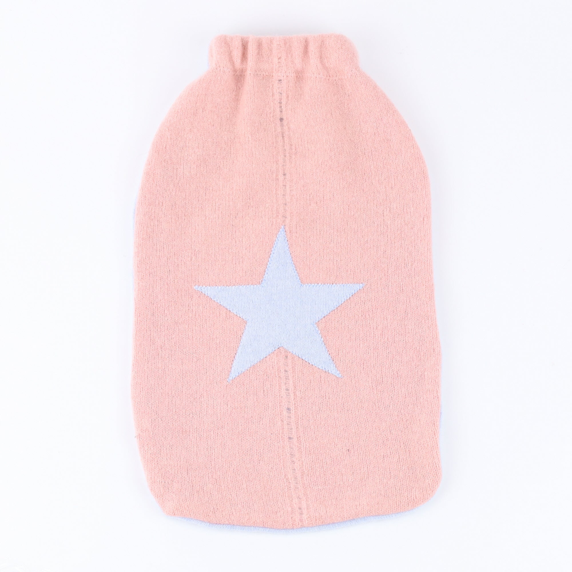 Blush Pink and Blue Cashmere Large Hot Water Bottle