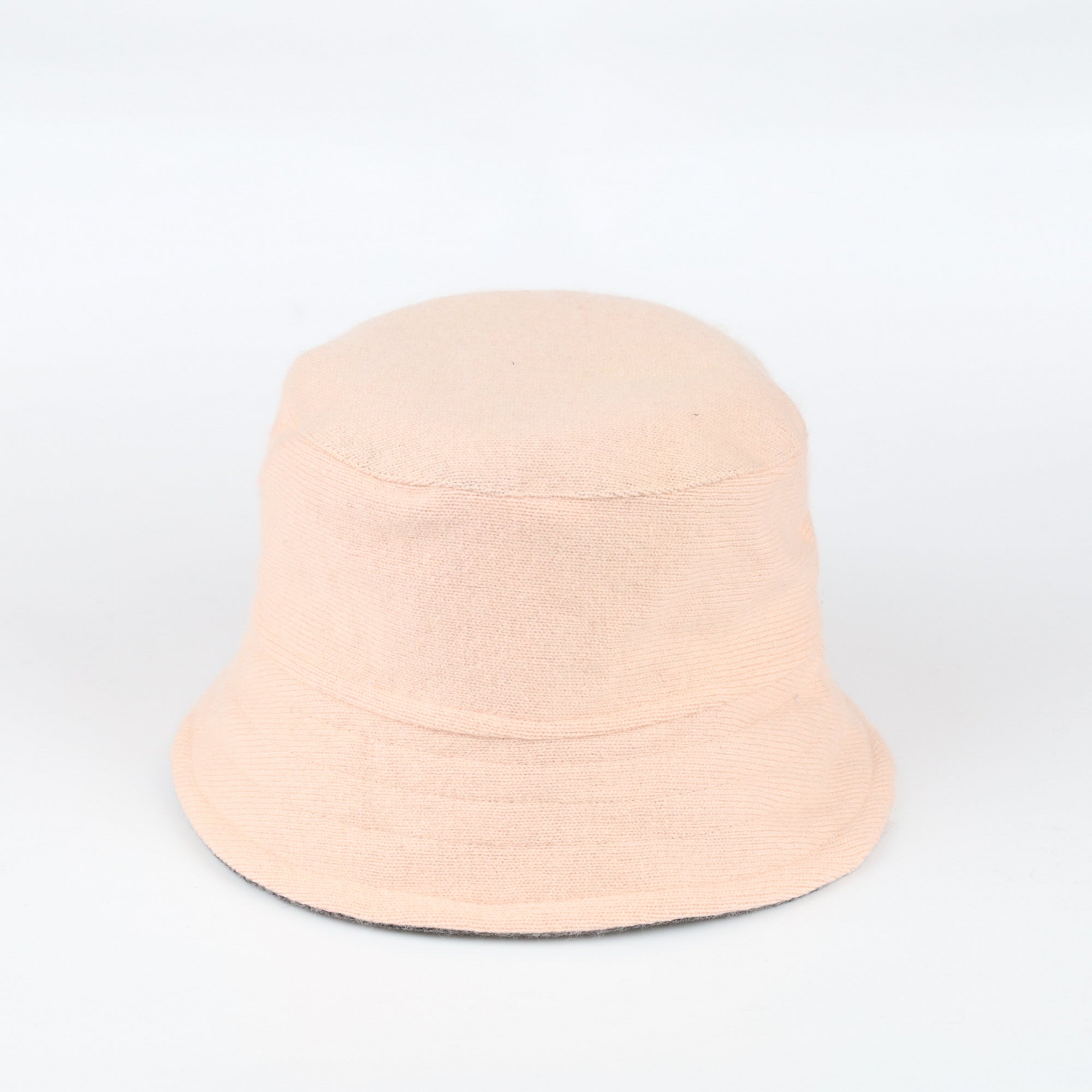 Oyster Pink and Grey Reversible Cashmere Bucket Hat Medium