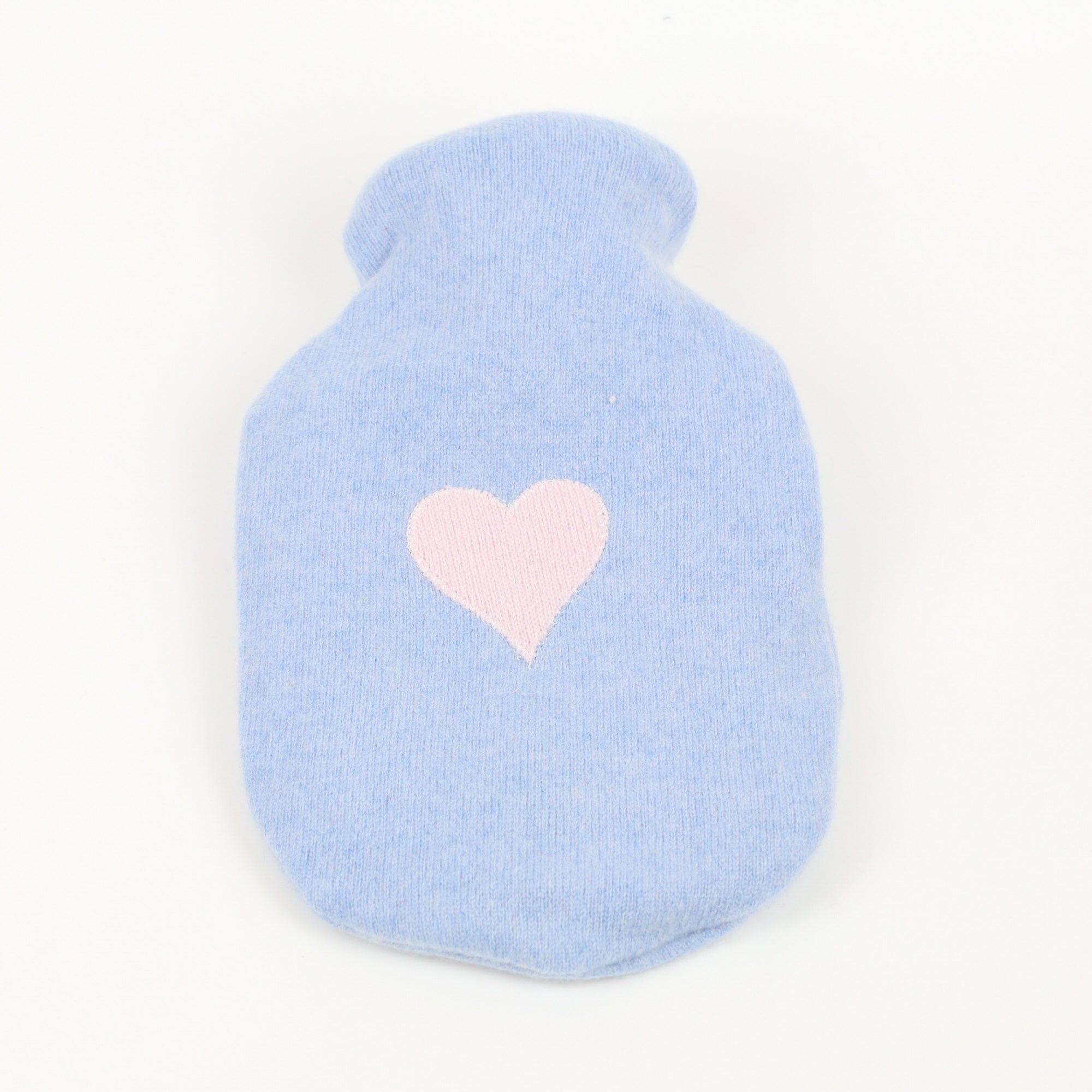 Pale Blue and Ice Pink Small Cashmere Hot Water Bottle