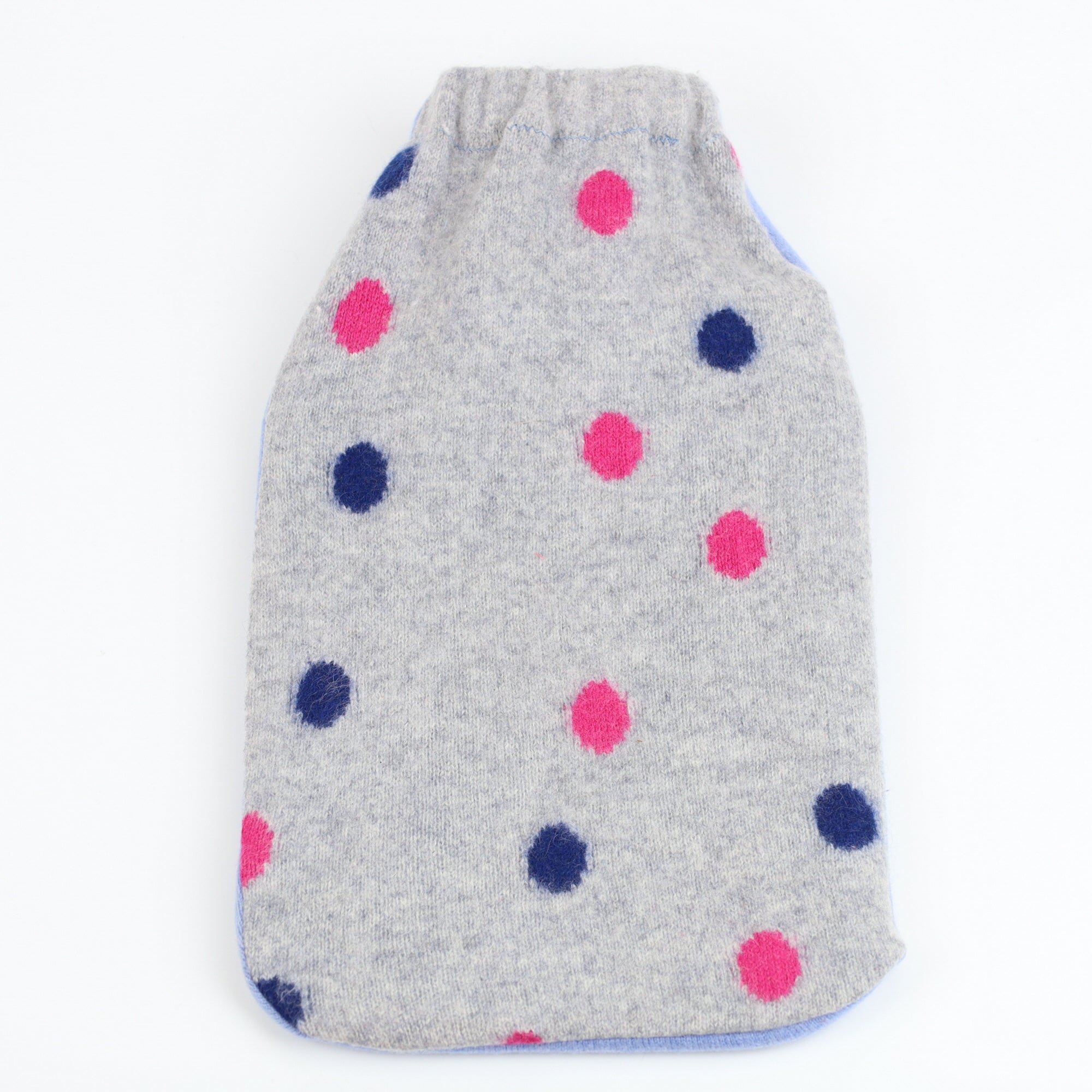 Ash Grey Polka Dot Large Cashmere Hot Water Bottle