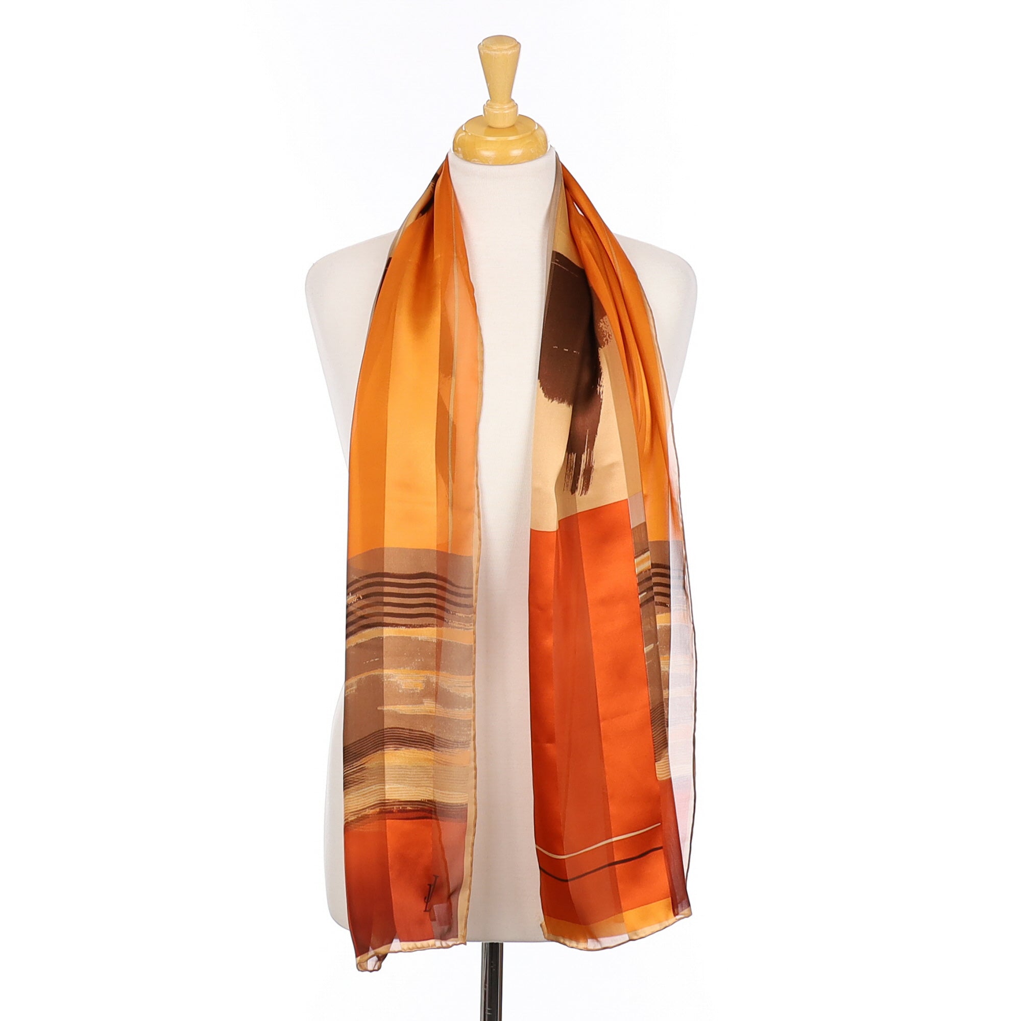 Brand New Jammers and Leufgen Orange Patterned Silk Scarf