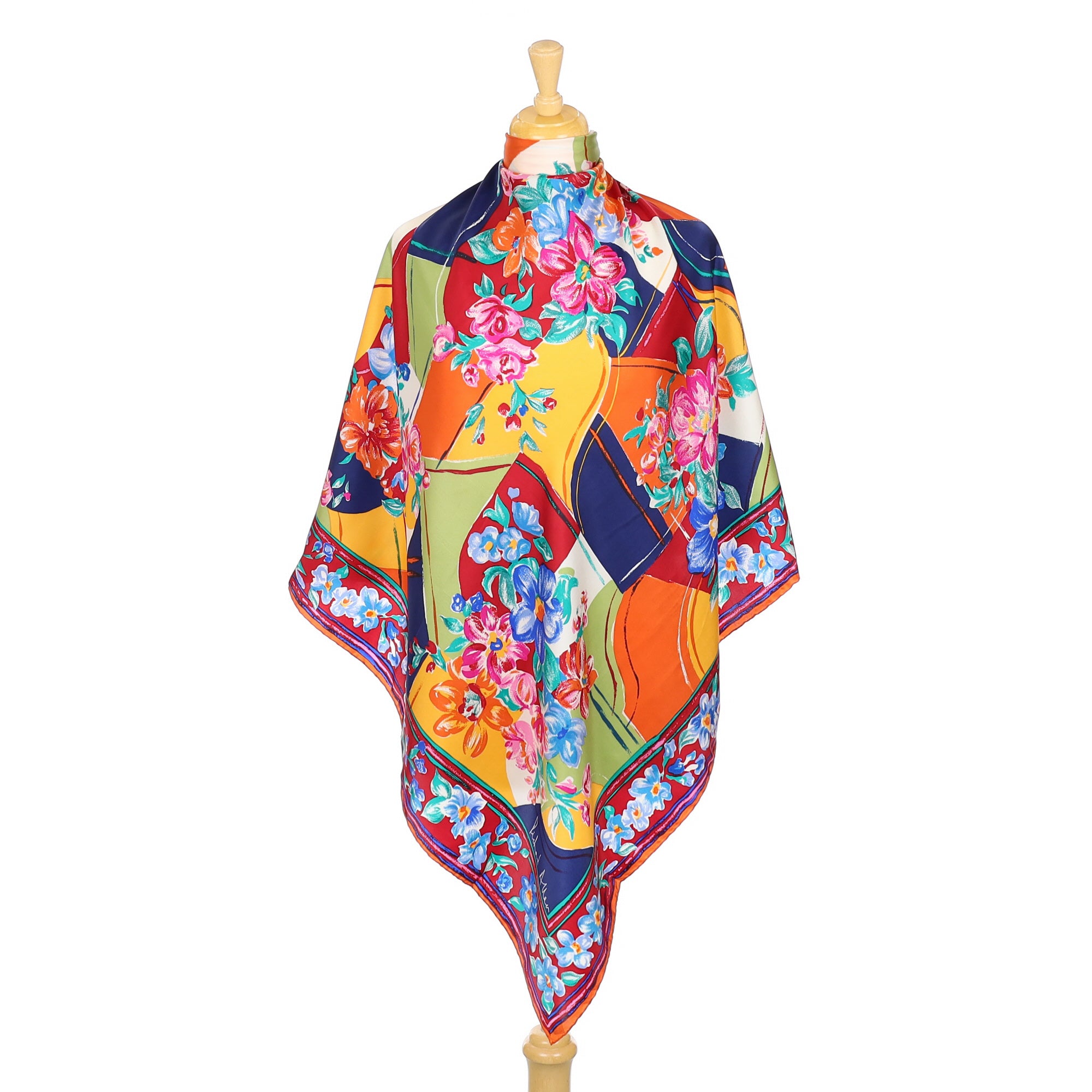 Brand New Richard Allan Colourful Abstract Silk Scarf