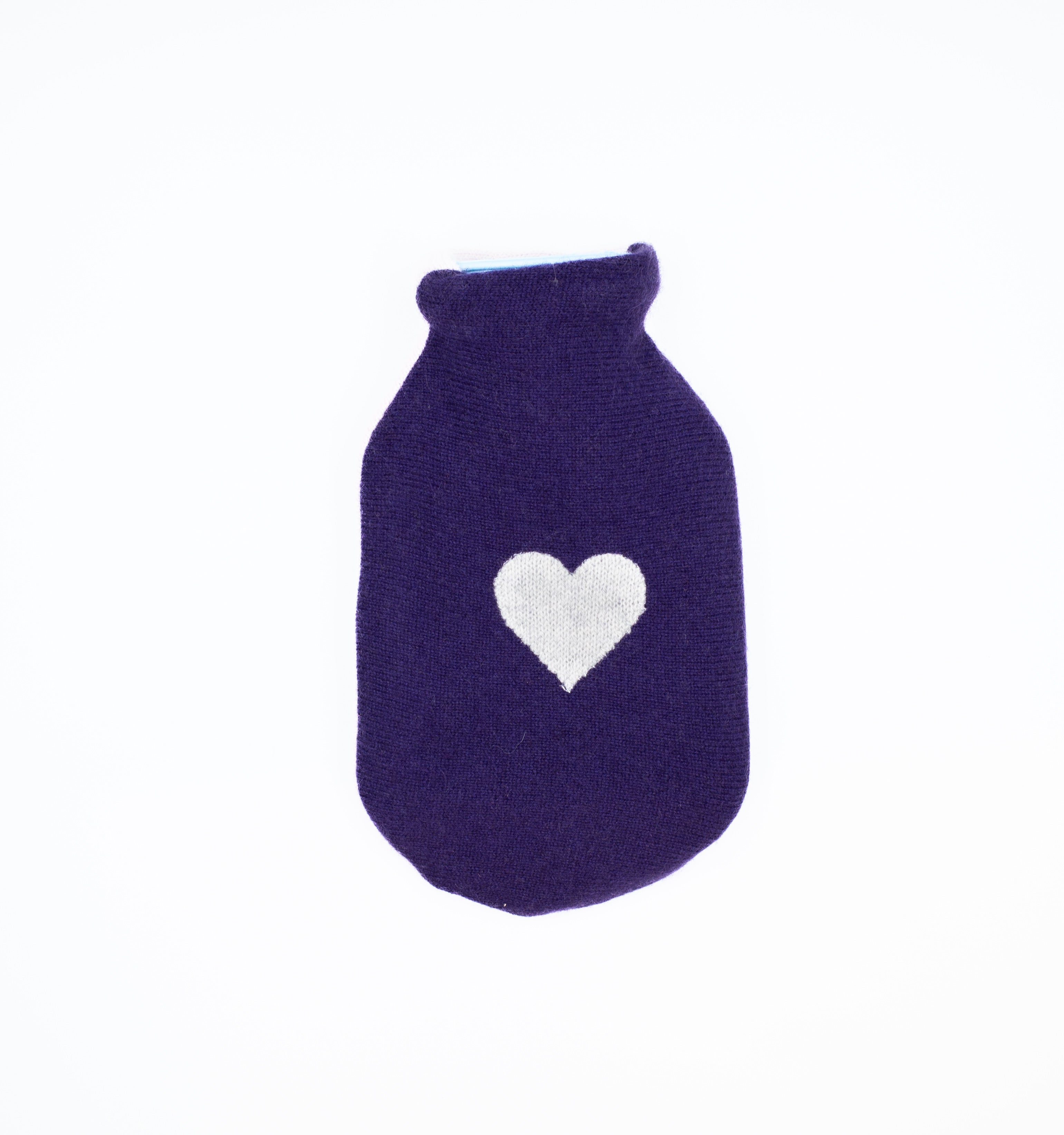 Royal Purple and Pale Grey Cashmere Small Hot Water Bottle