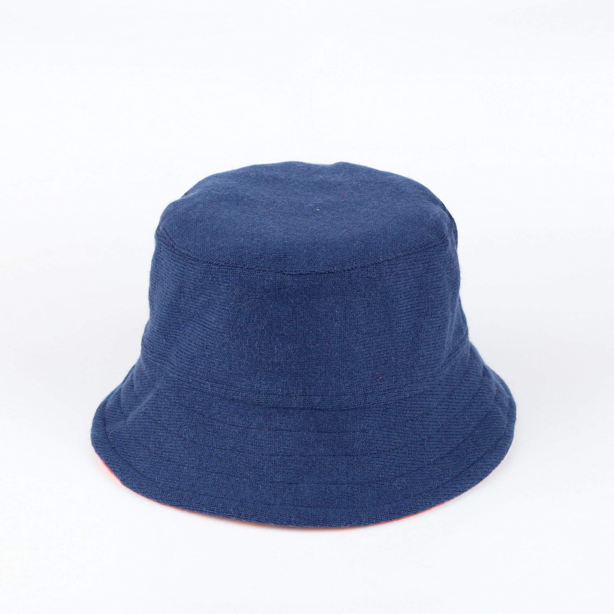 Crab Orange Reversible Cashmere Bucket Hat Small