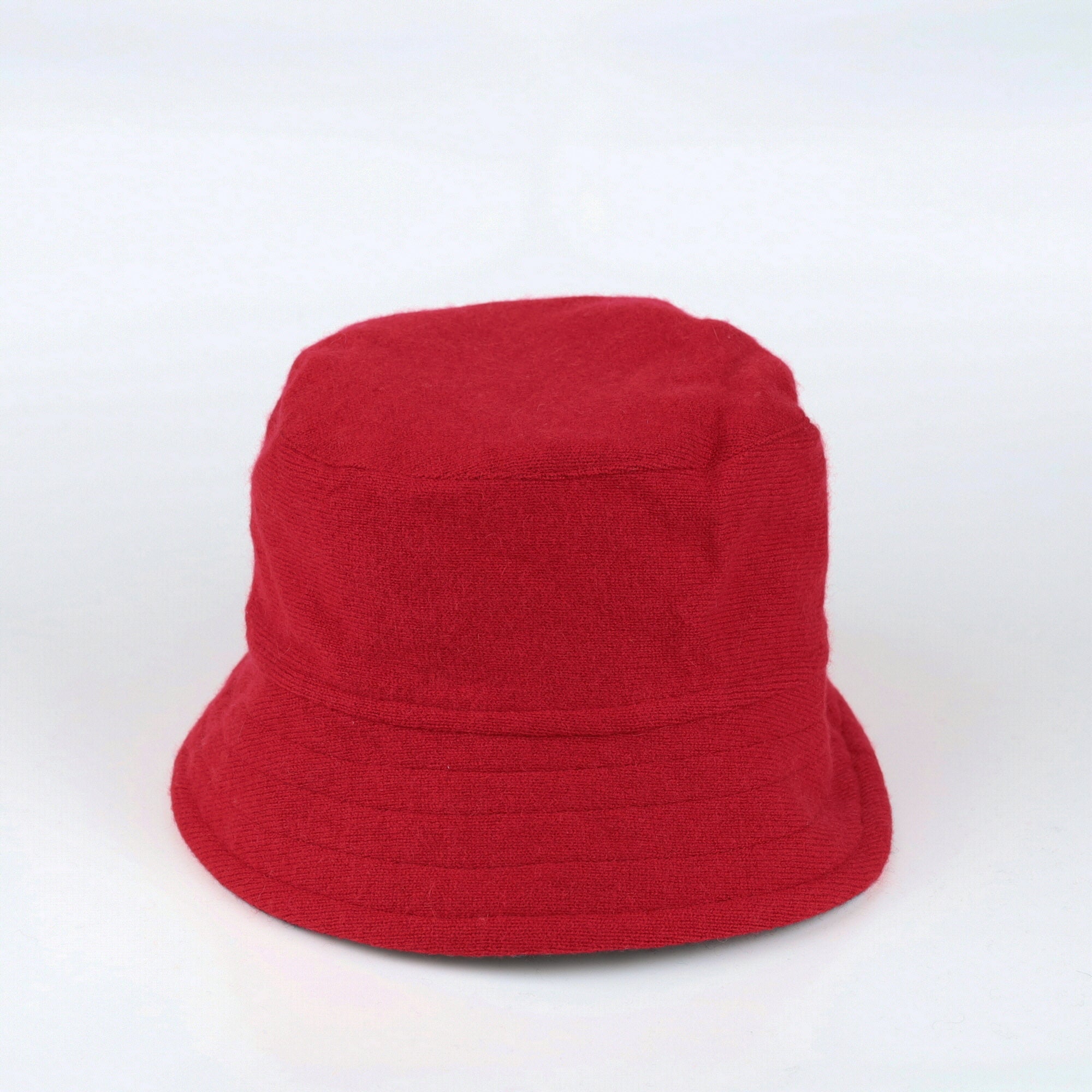 Crimson Red Reversible Cashmere Bucket Hat Medium