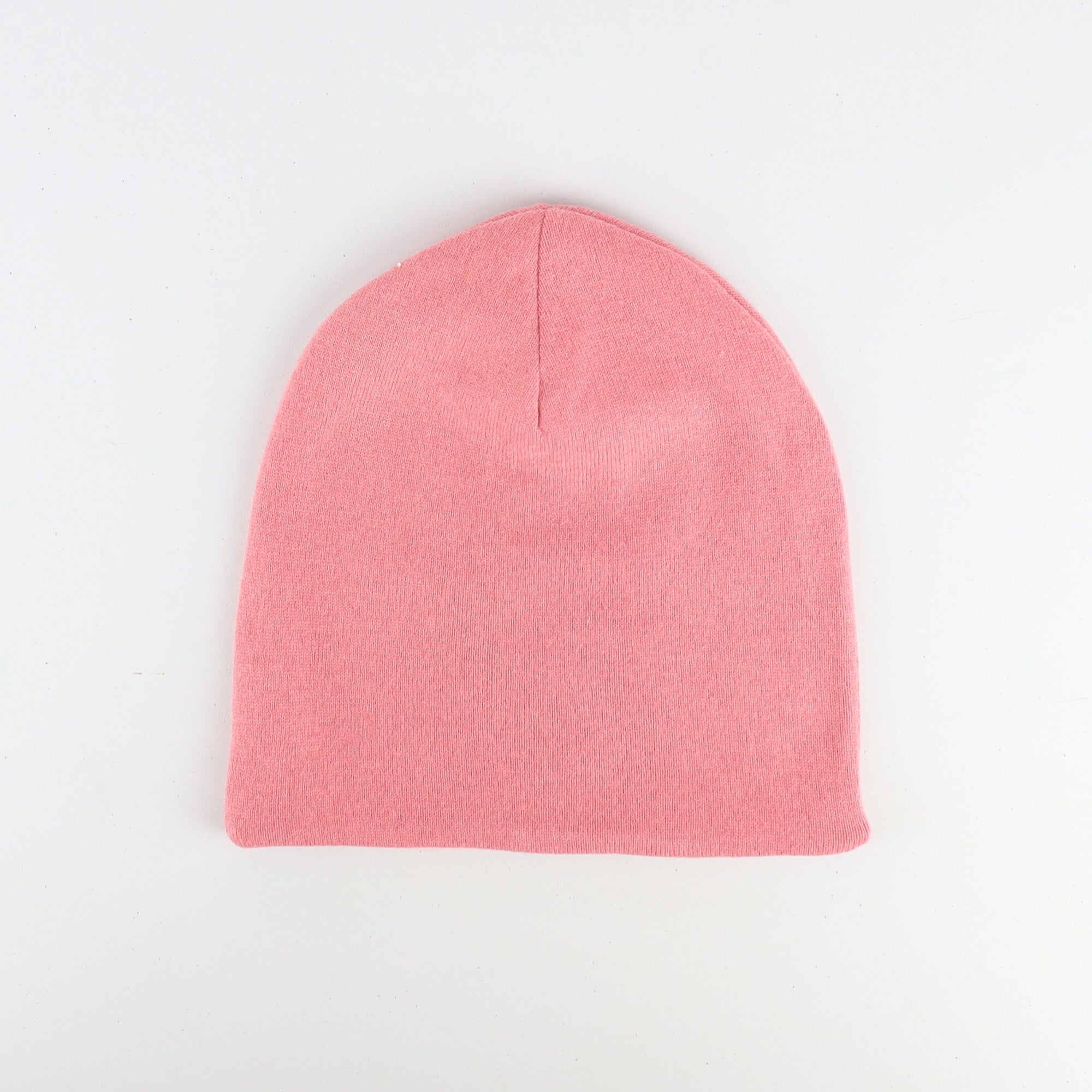 Coral Pink and Oyster Reversible Cashmere Beanie Hat