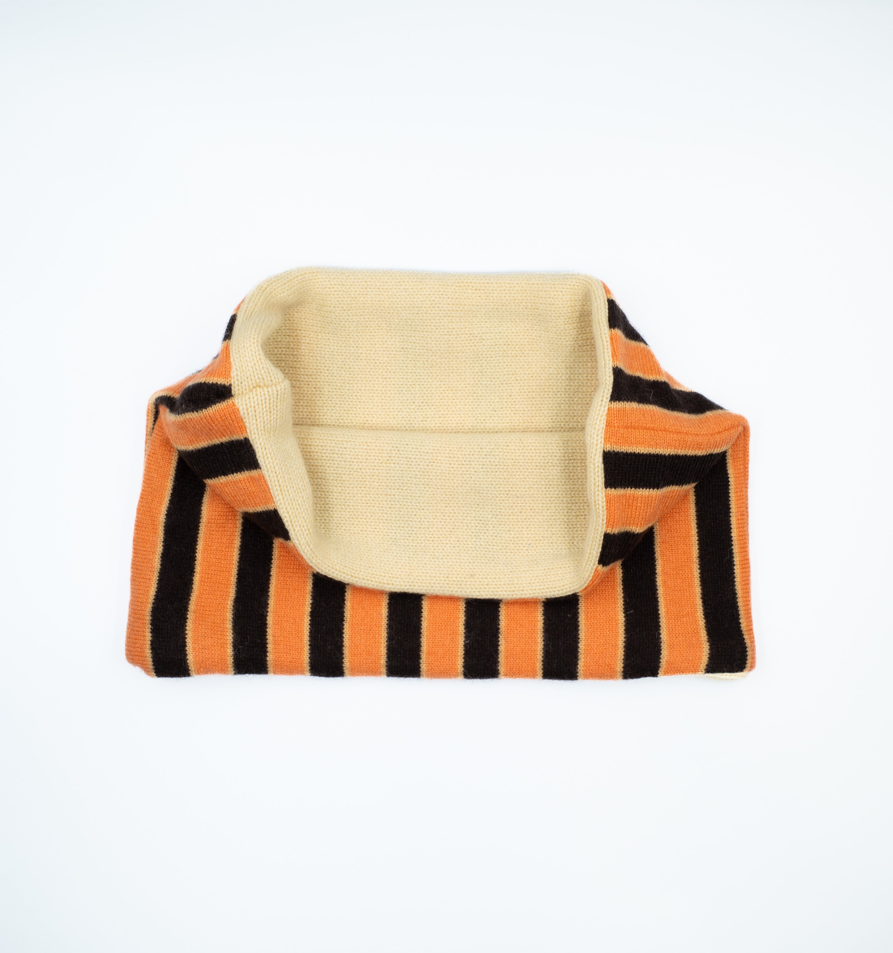 Pumpkin Orange Striped and Palest Yellow Neck Warmer Warmer