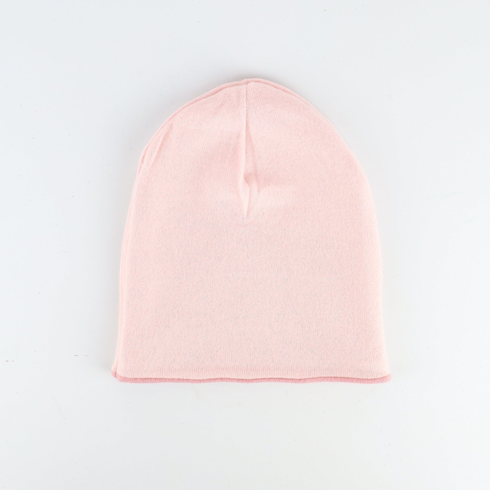 Dusky Pink and Pale Pink Reversible Cashmere Beanie Hat