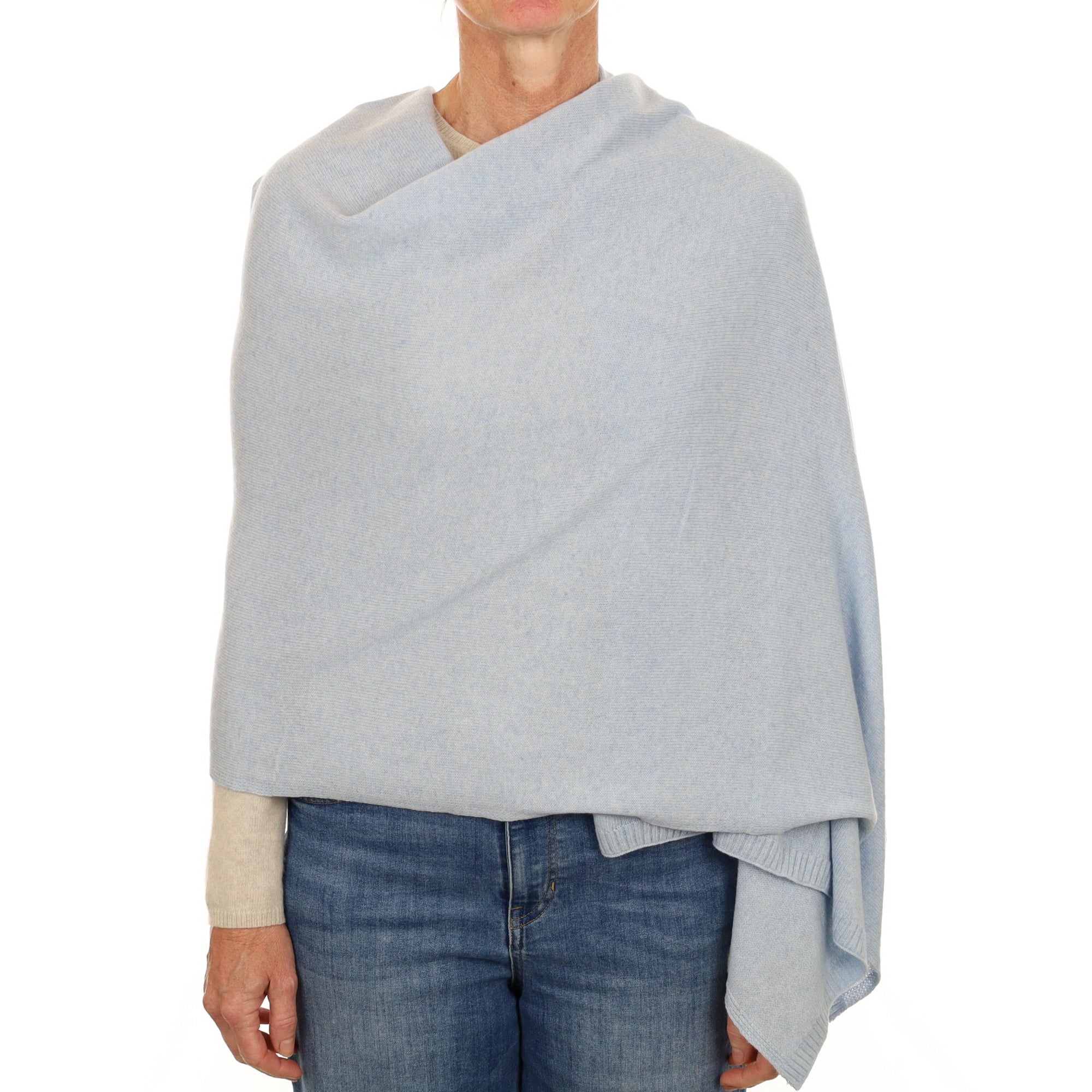 Brand New Baby Blue Recycled Cashmere Wrap