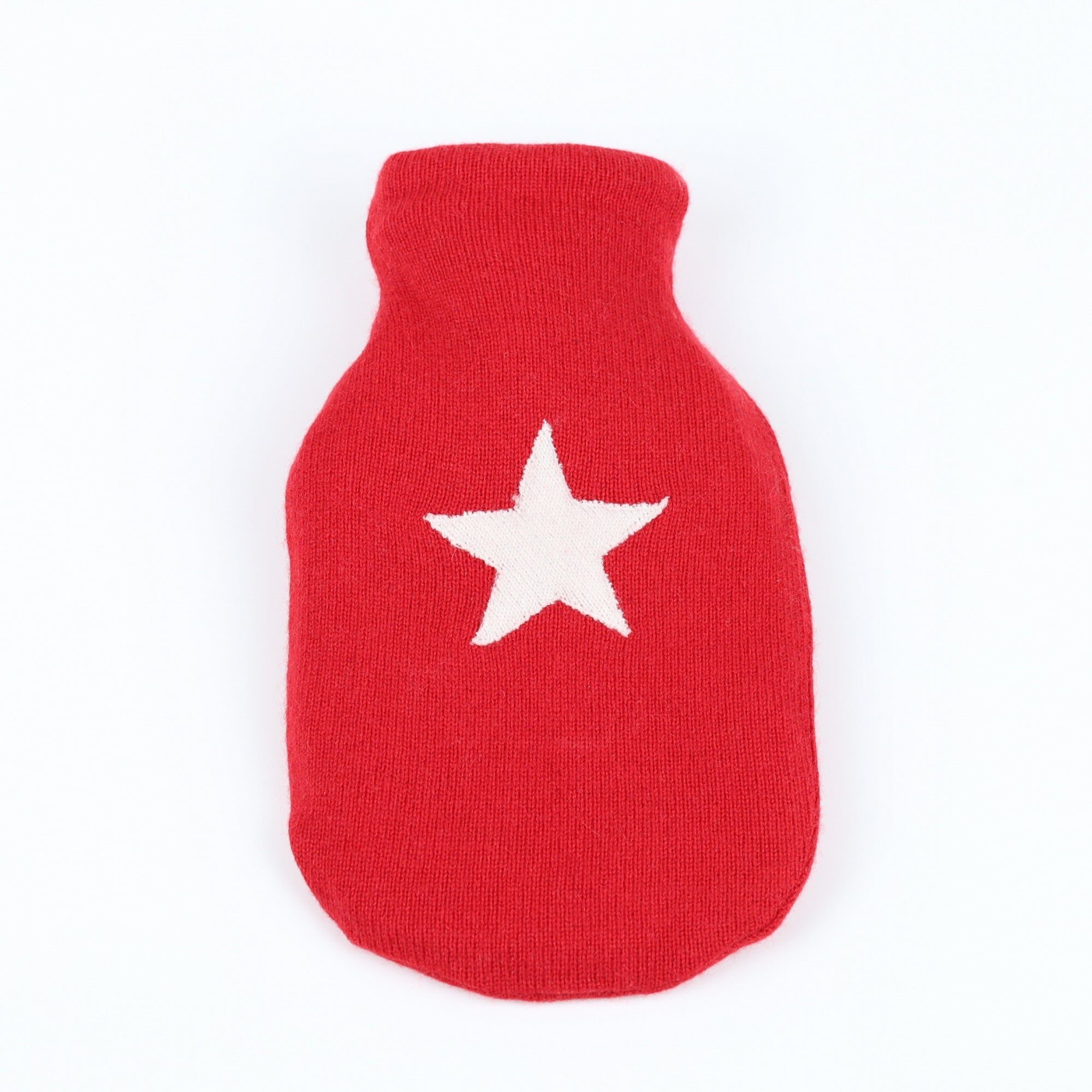 Red Cream Star Small Cashmere Hot Water Bottle