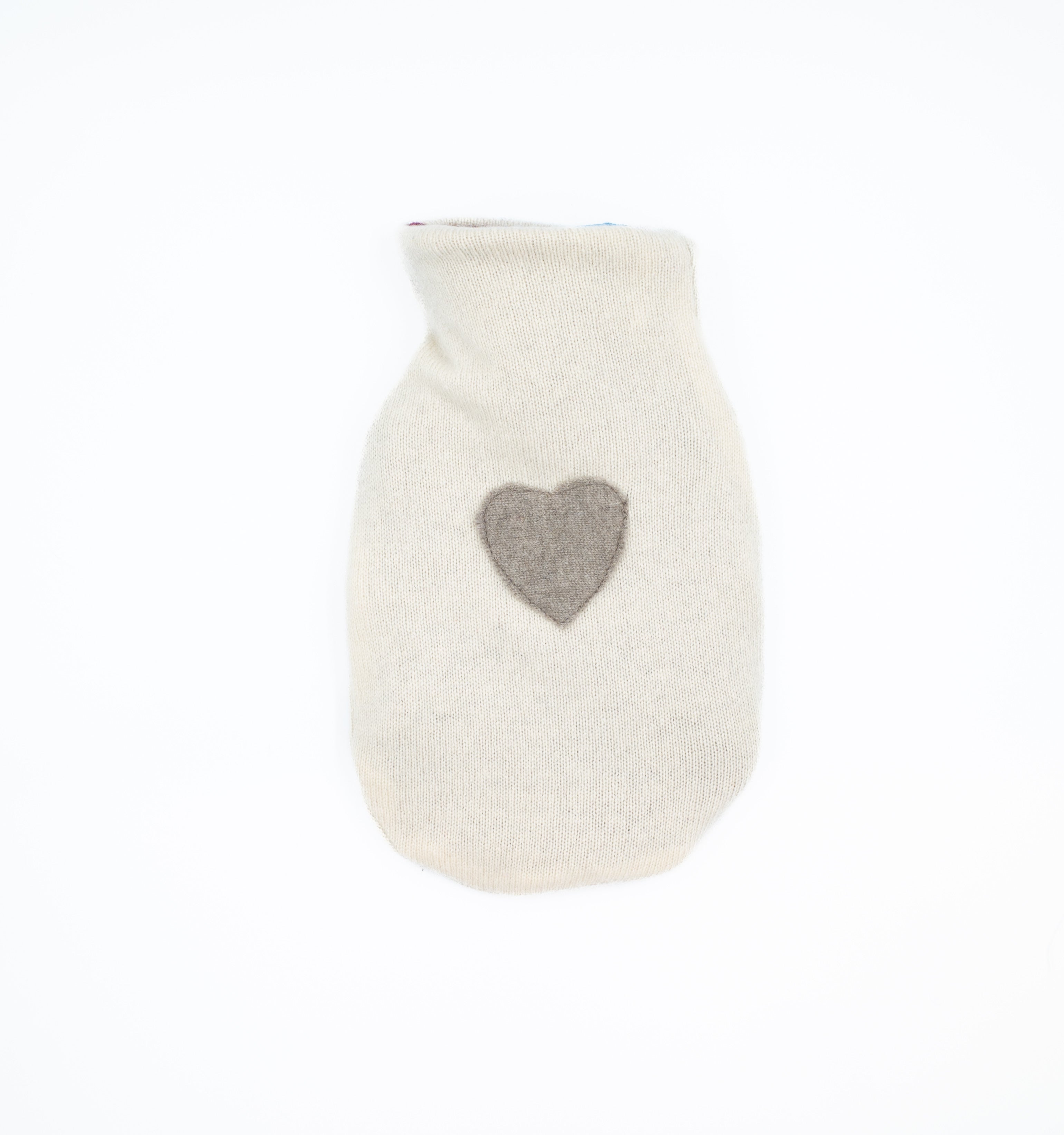 Cream and Mole Brown Cashmere Small Hot Water Bottle