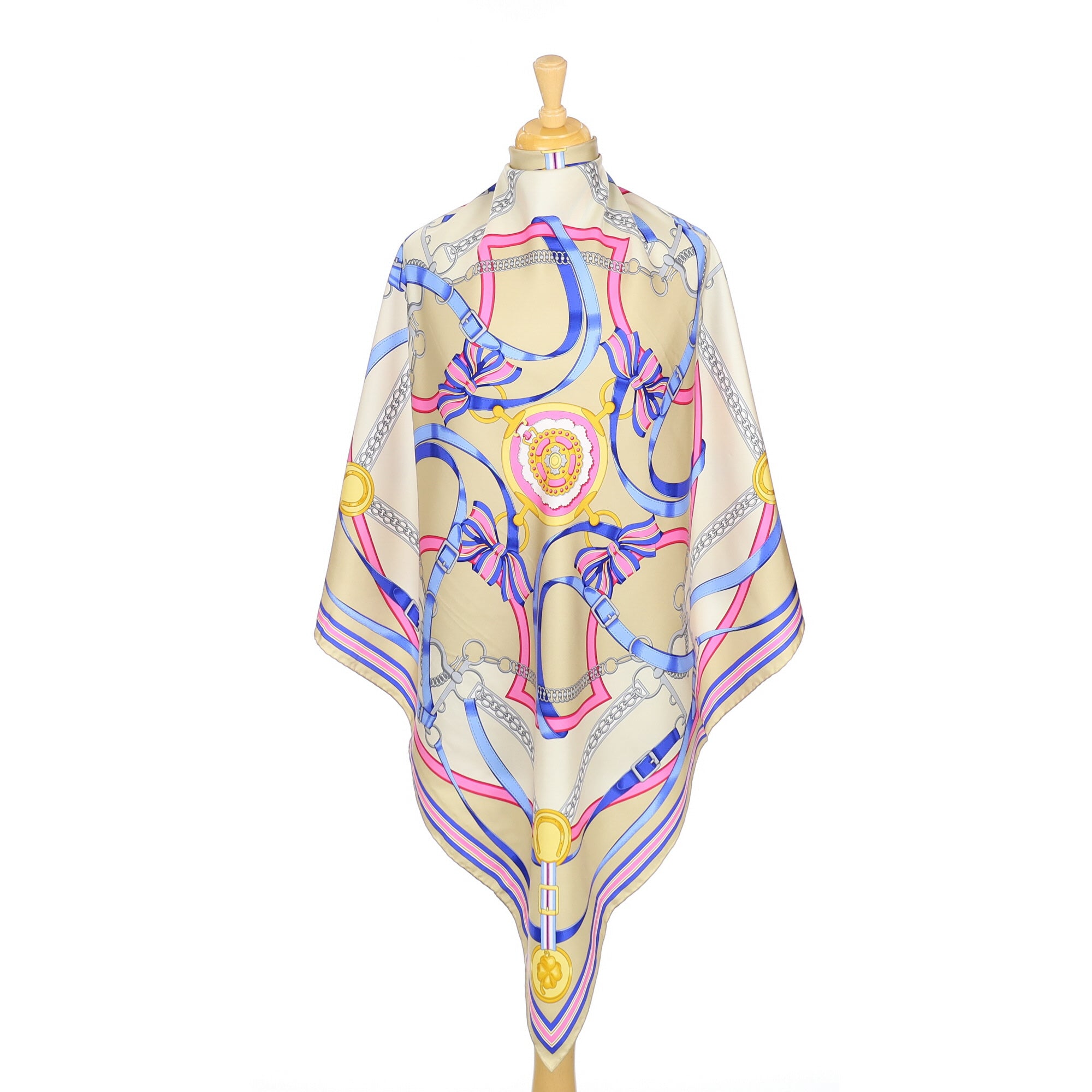 Brand New E.Marinella Pink and Blue Silk Scarf