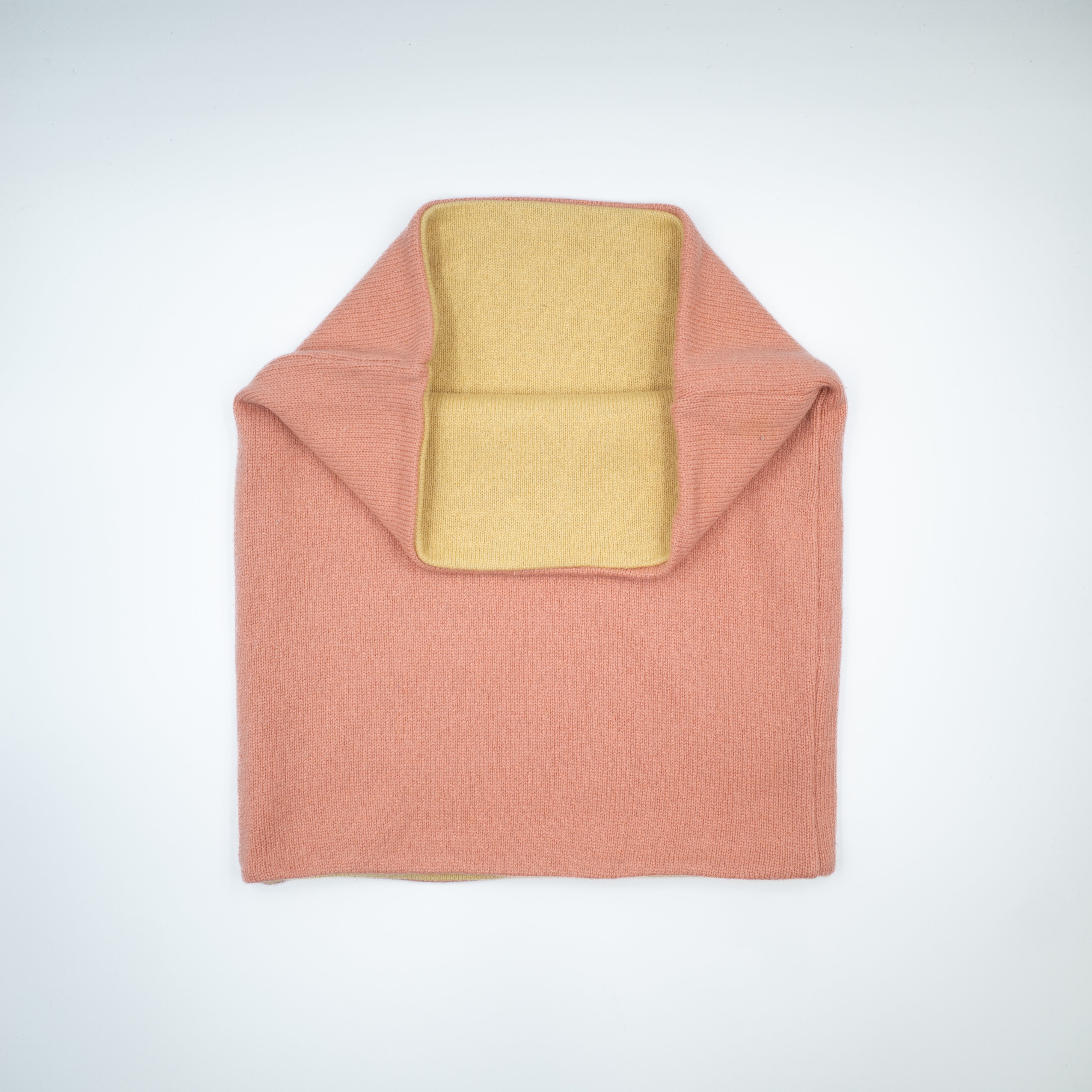 Peach Pink and Primrose Yellow Luxury Double Layered Snood