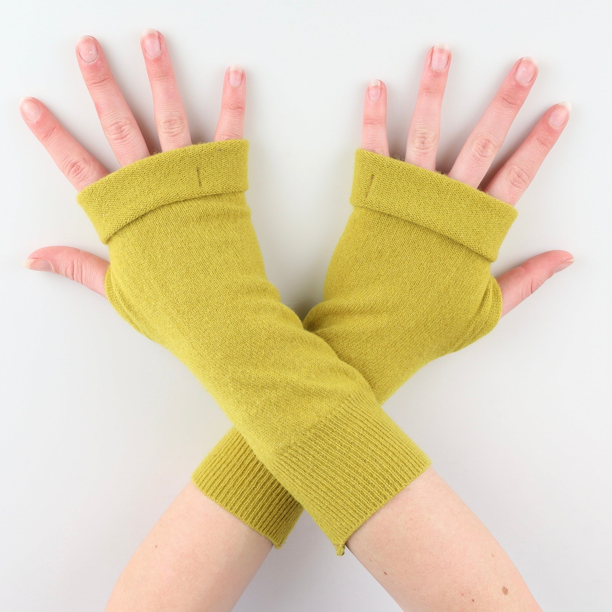 Lichen Yellow Fingerless Gloves