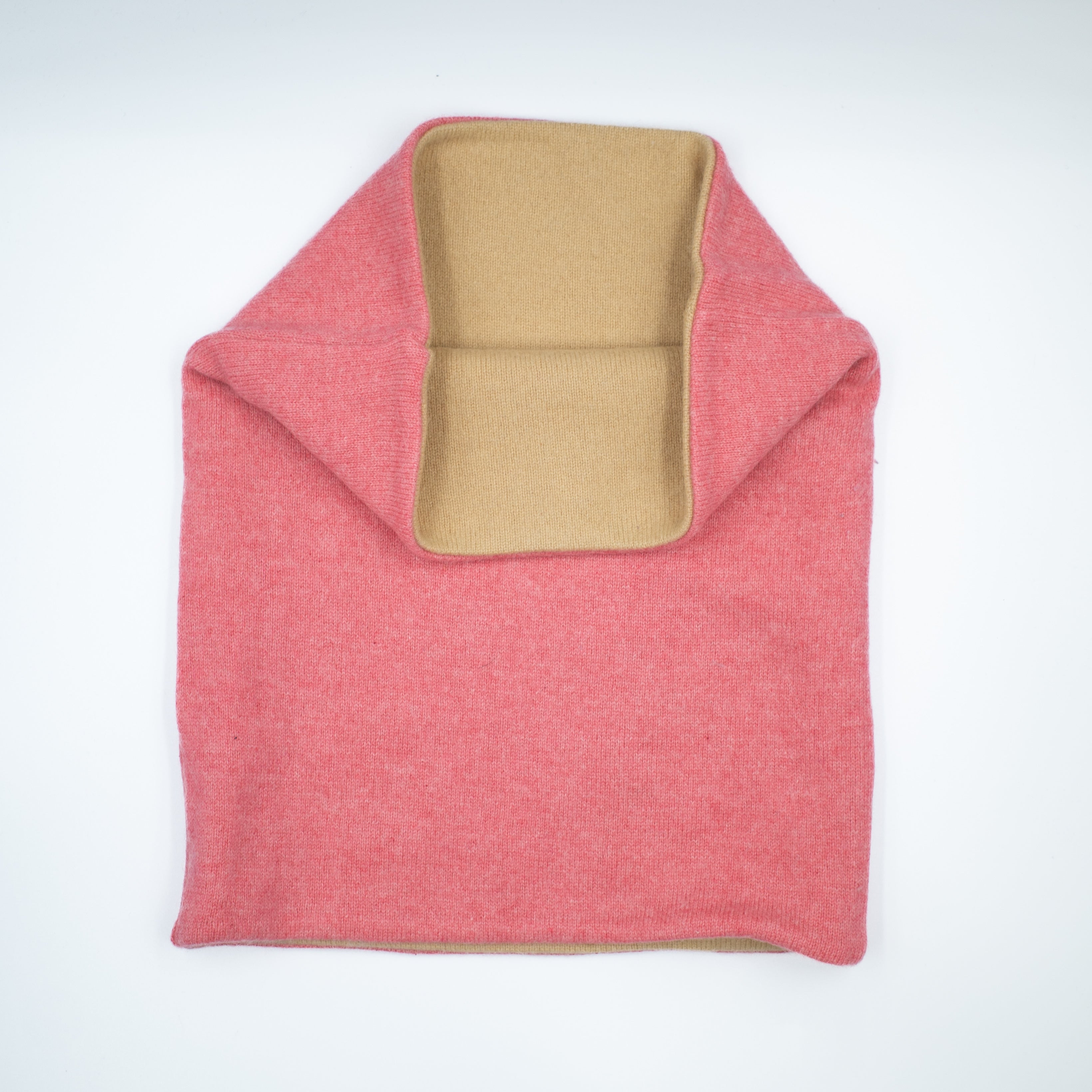 Coral and Beige Luxury Double Layered Snood