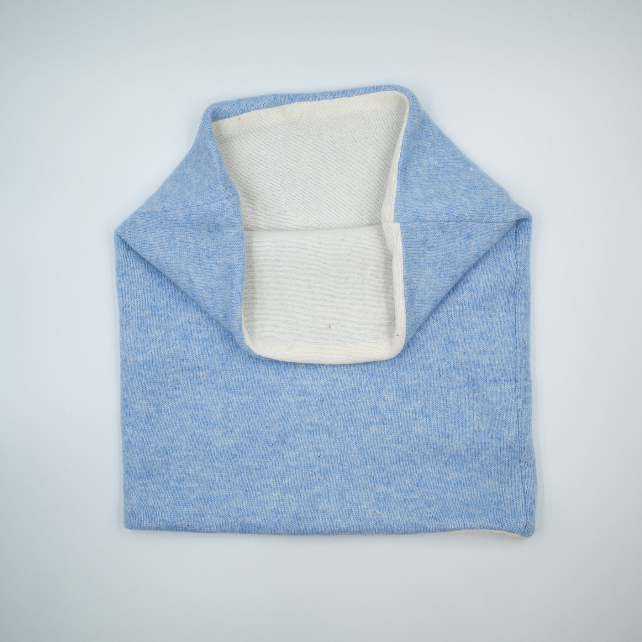 Men’s Pale Blue and Winter White Luxury Double Layered Snood