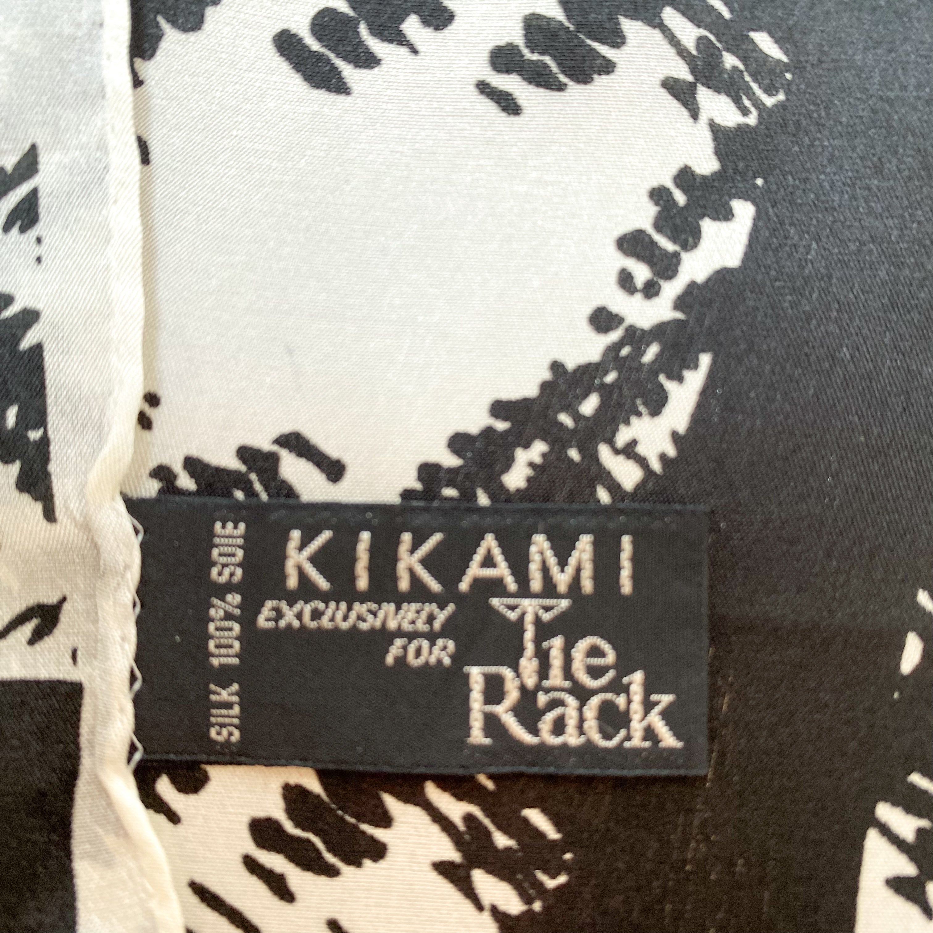 Black and White Kikami Silk Scarf