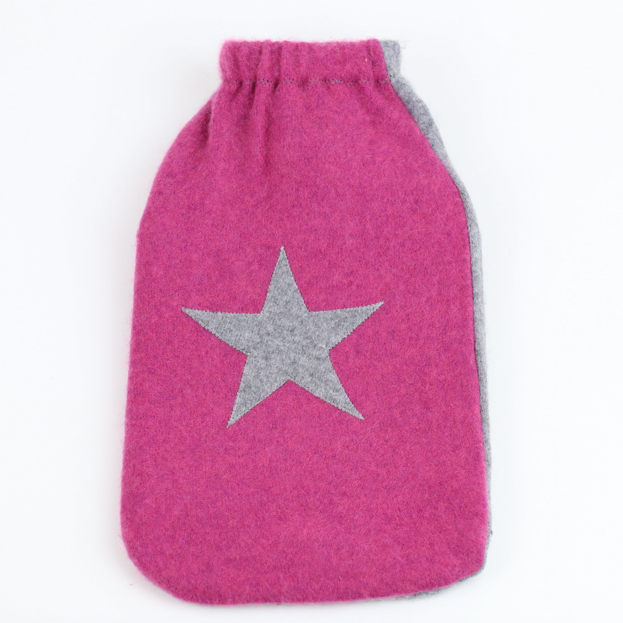 Magenta and Ash Grey Large Cashmere Hot Water Bottle