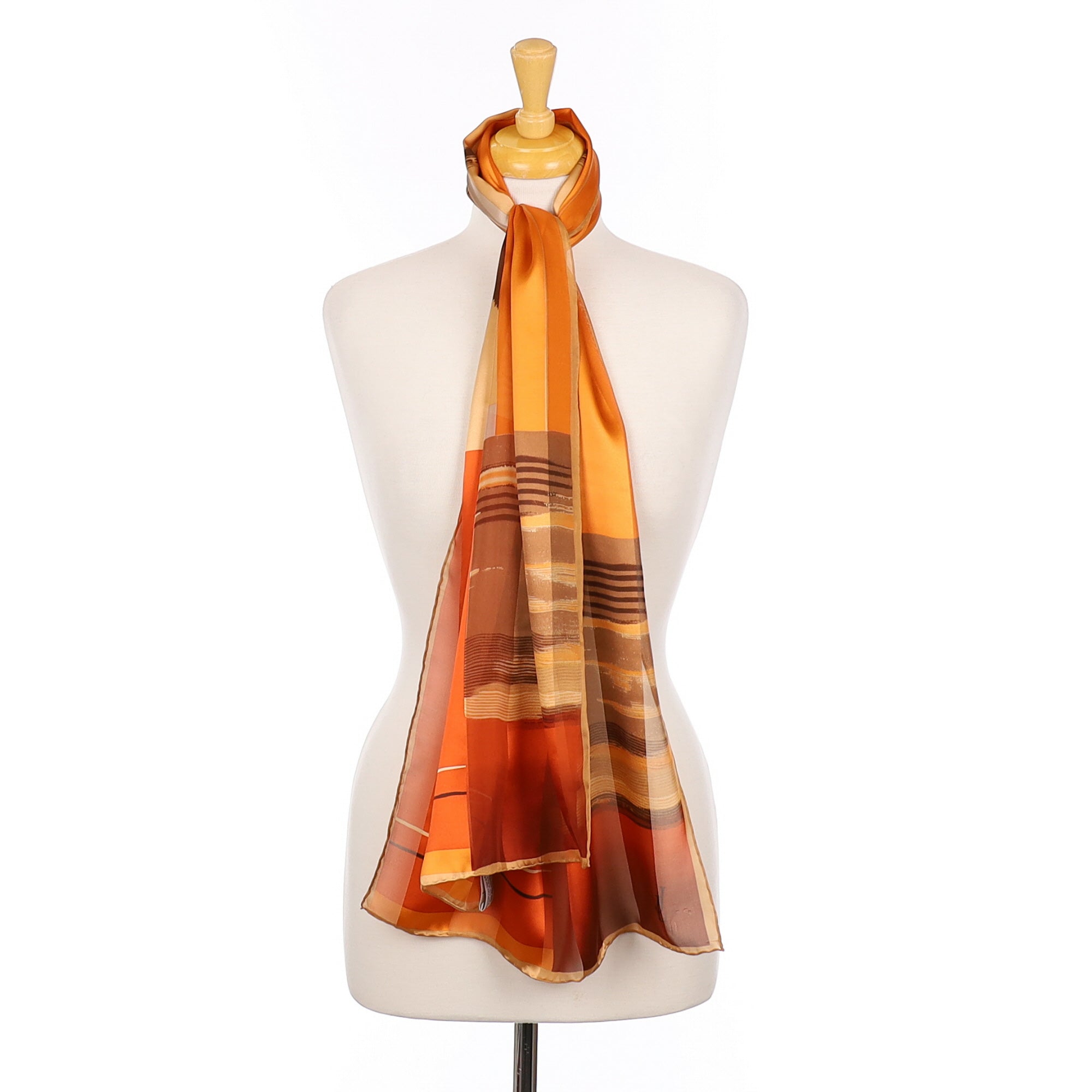 Brand New Jammers and Leufgen Orange Patterned Silk Scarf