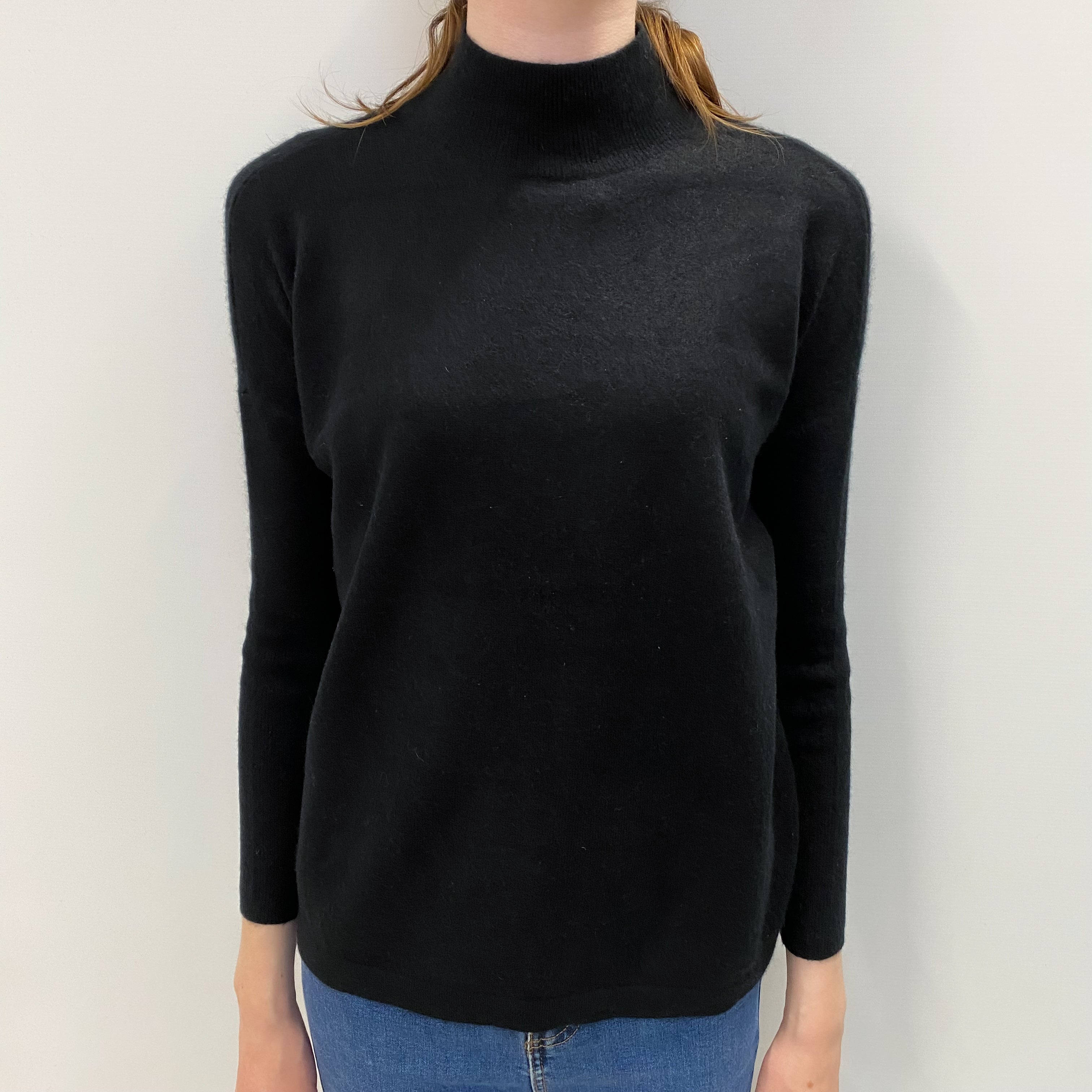 Cashmere Black Turtle Neck Jumper Extra Small