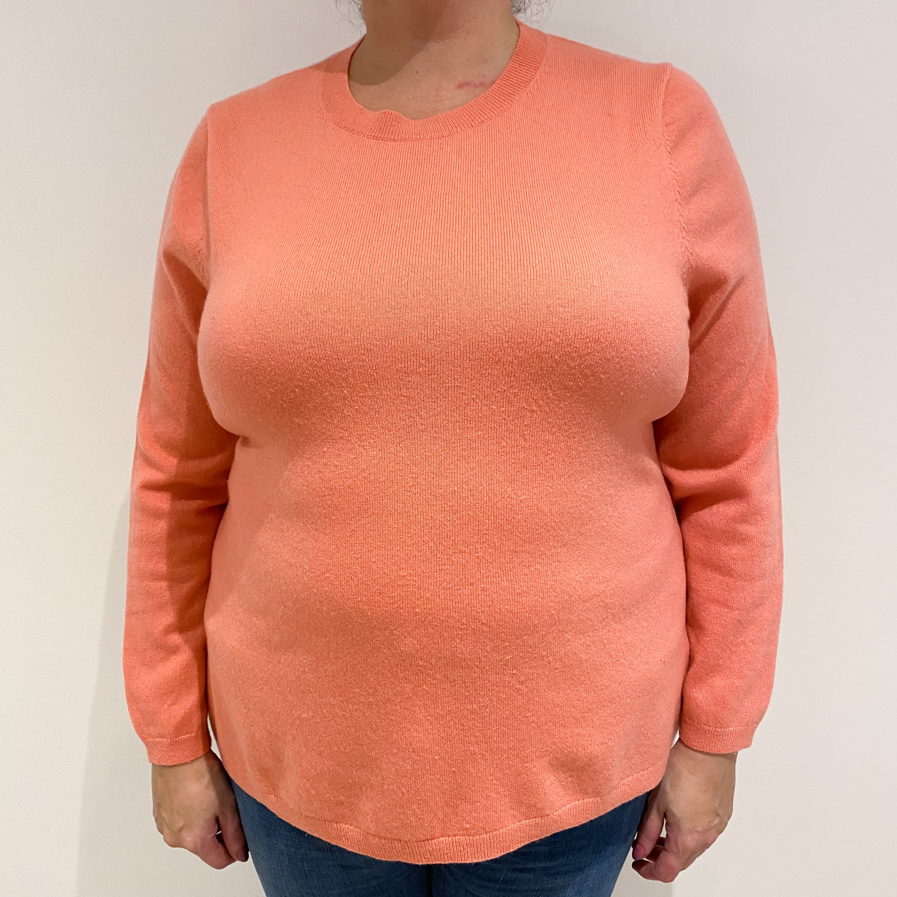 Flamingo Pink Cashmere Crew Neck Jumper Extra Extra Large