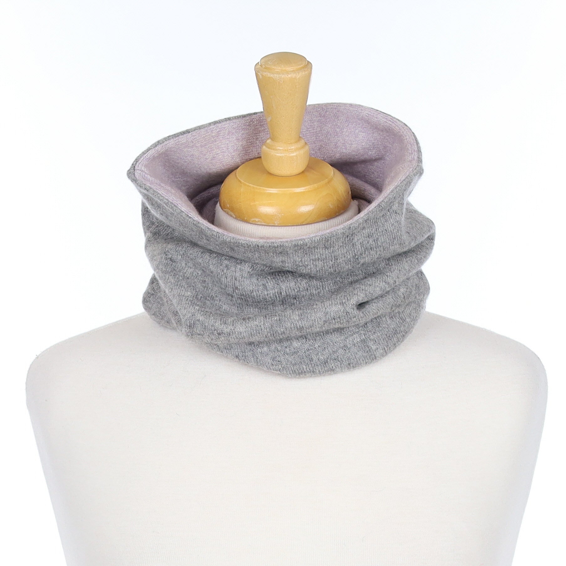 Smoke Grey and Lavender Purple Luxury Double Layered Snood