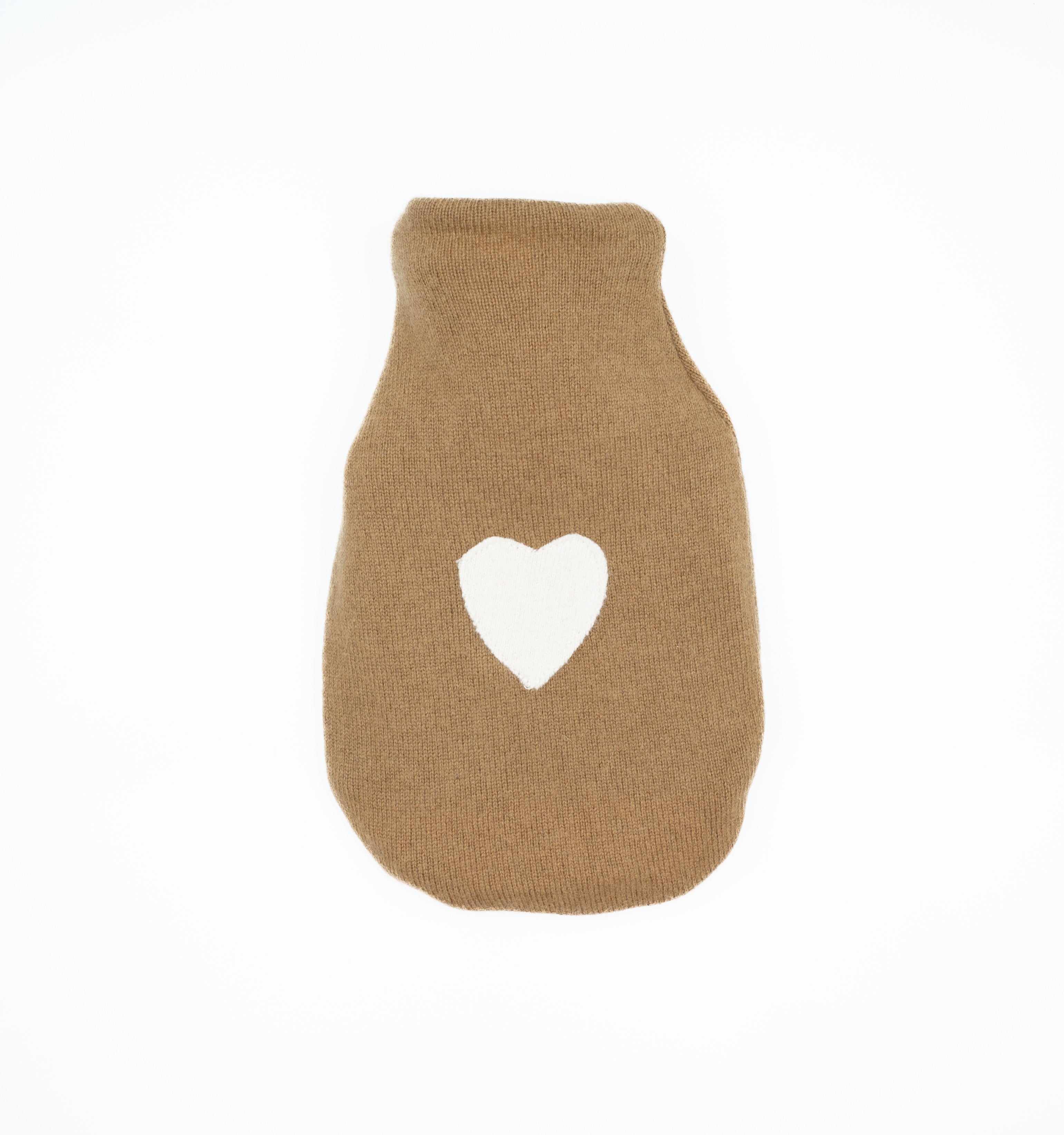 Deep Camel and Cream Cashmere Small Hot Water Bottle