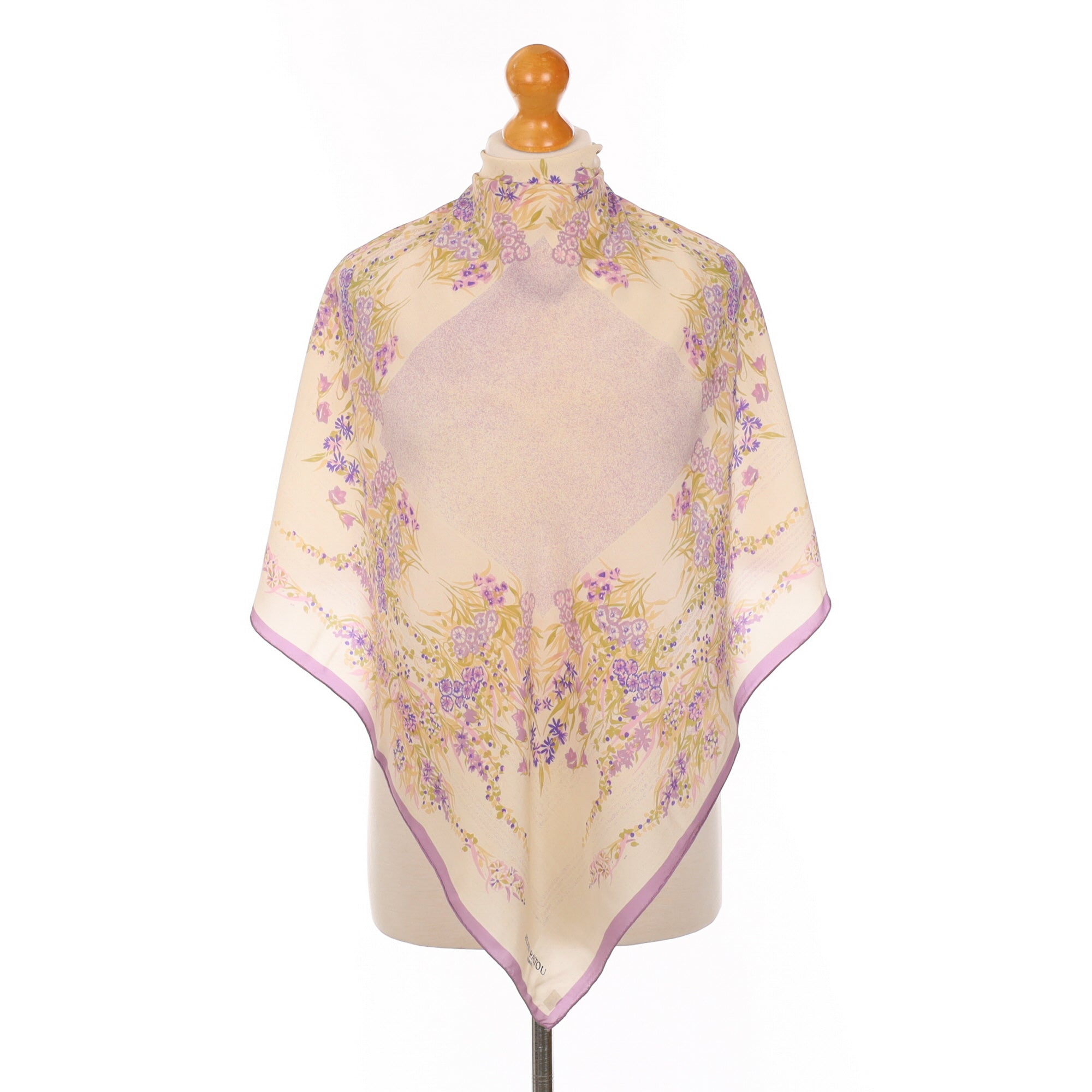 Jean Patou Pastel Floral Silk Scarf