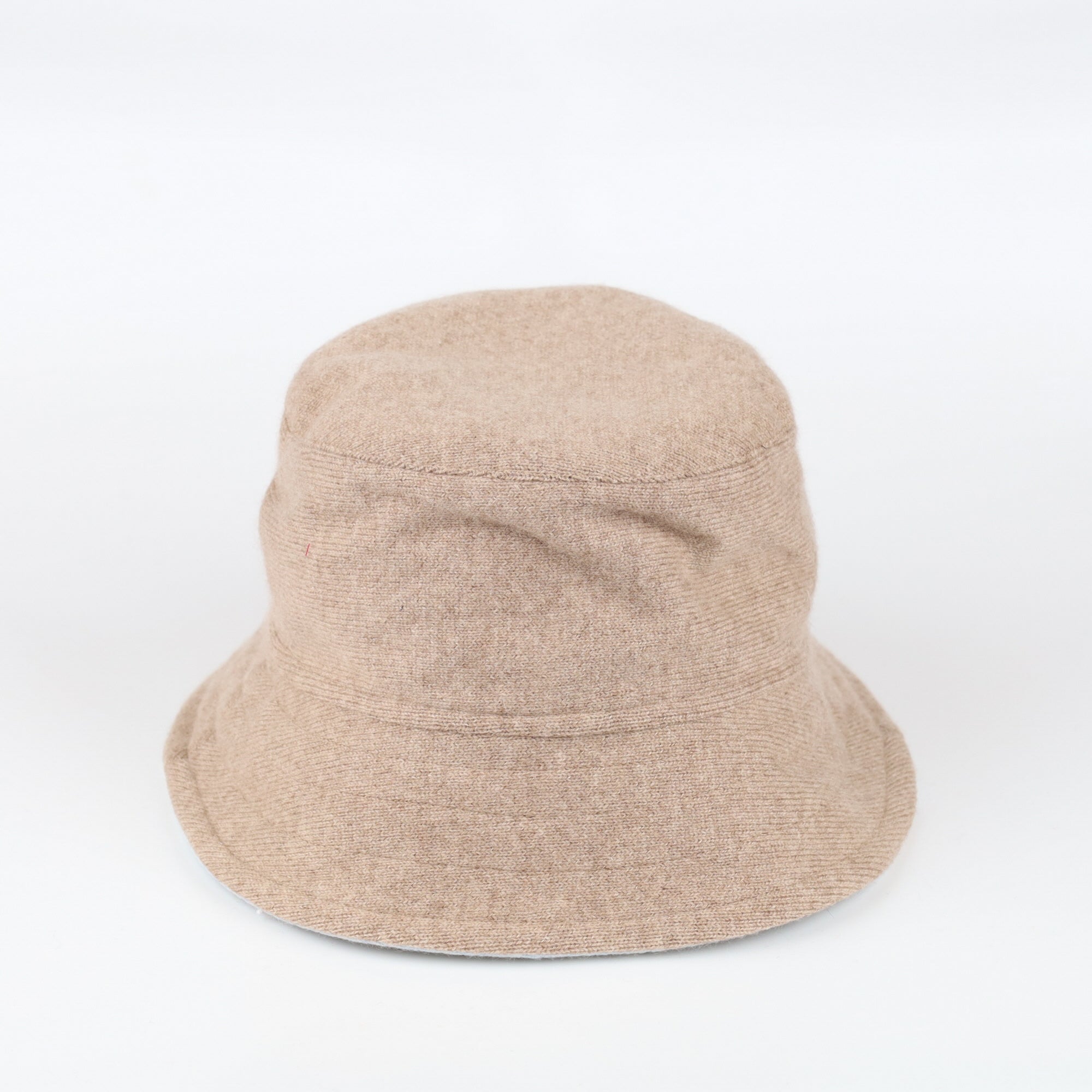 Taupe Brown Reversible Cashmere Bucket Hat Small