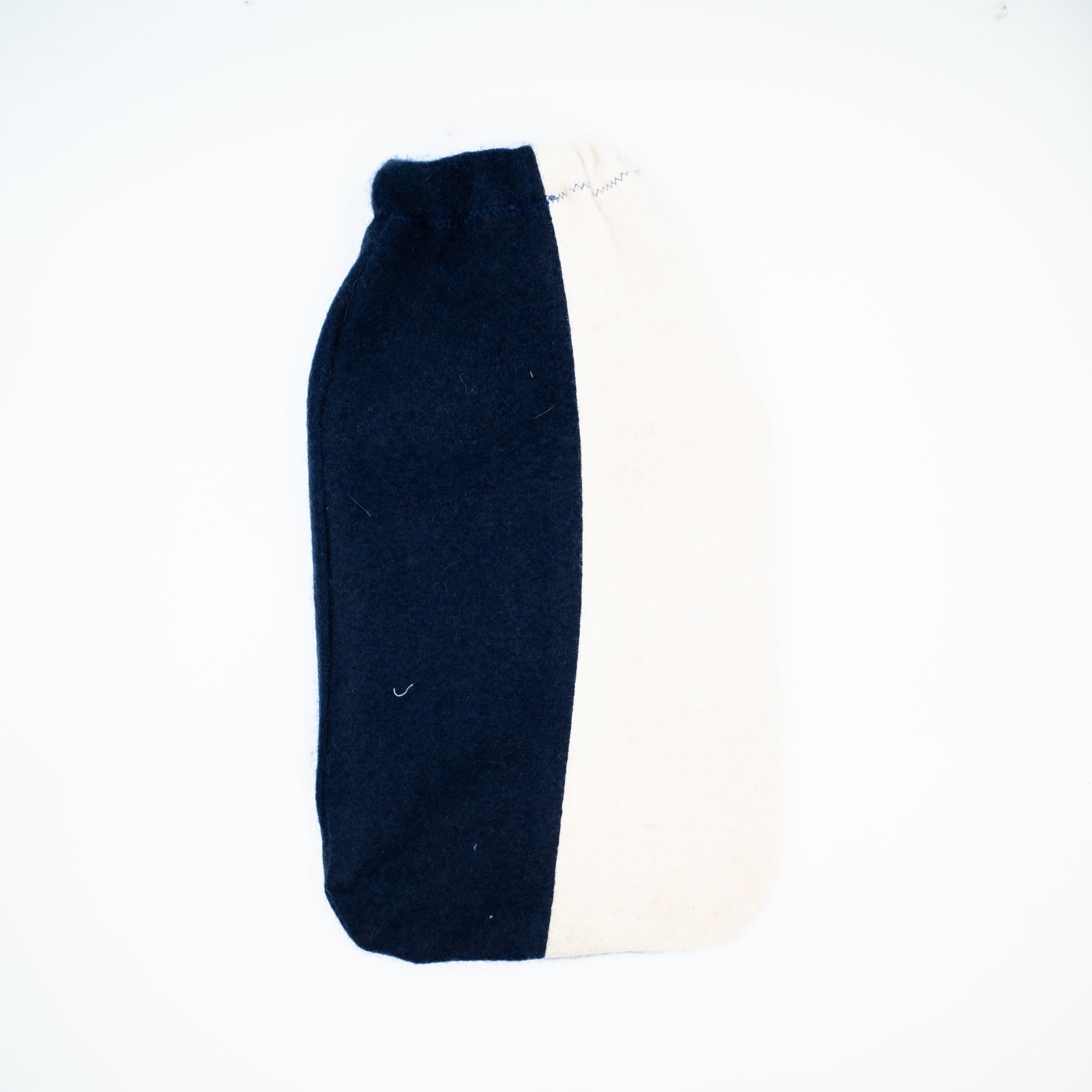 Navy and Oatmeal Cashmere Large Hot Water Bottle