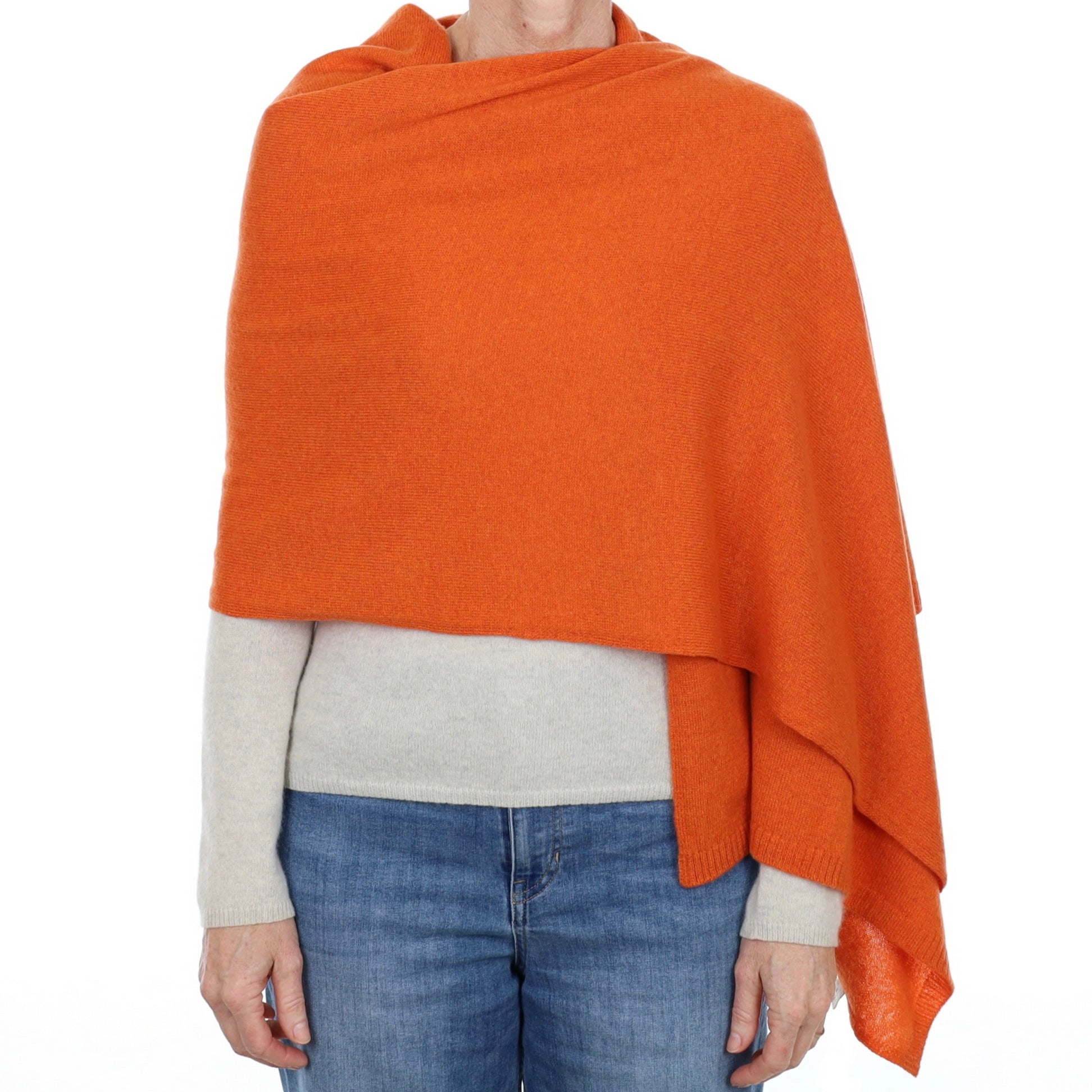 Brand New Pumpkin Orange Recycled Cashmere Wrap