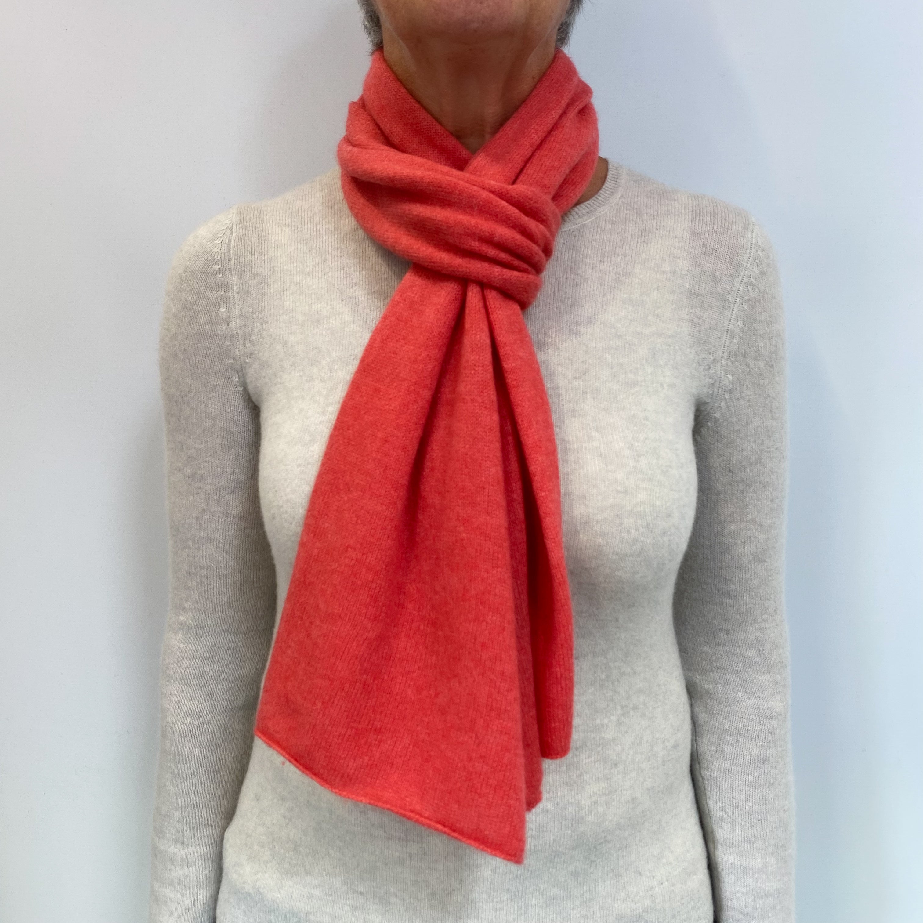 Watermelon Pink Cashmere Scarf