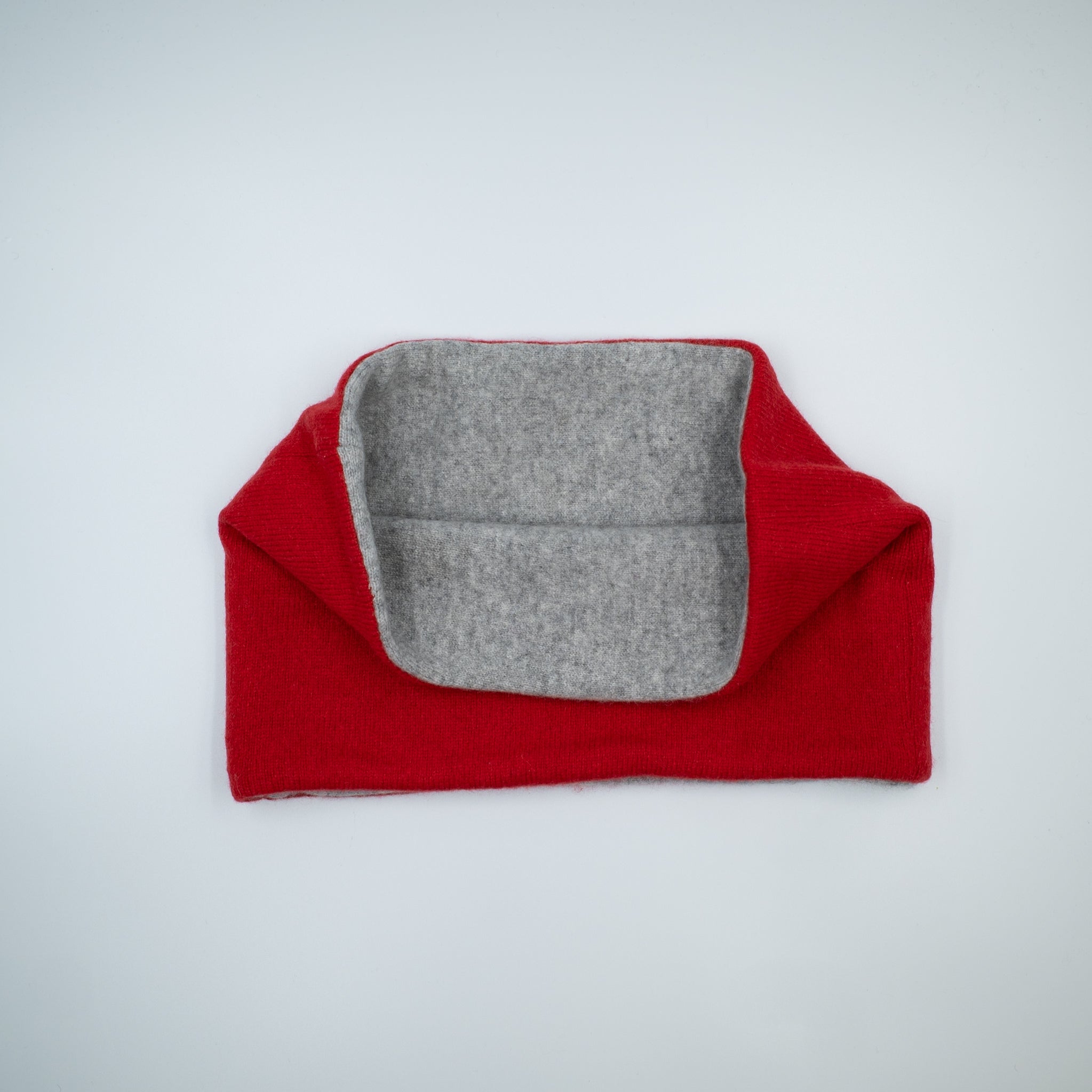 Scarlet and Grey Cashmere Neck Warmer