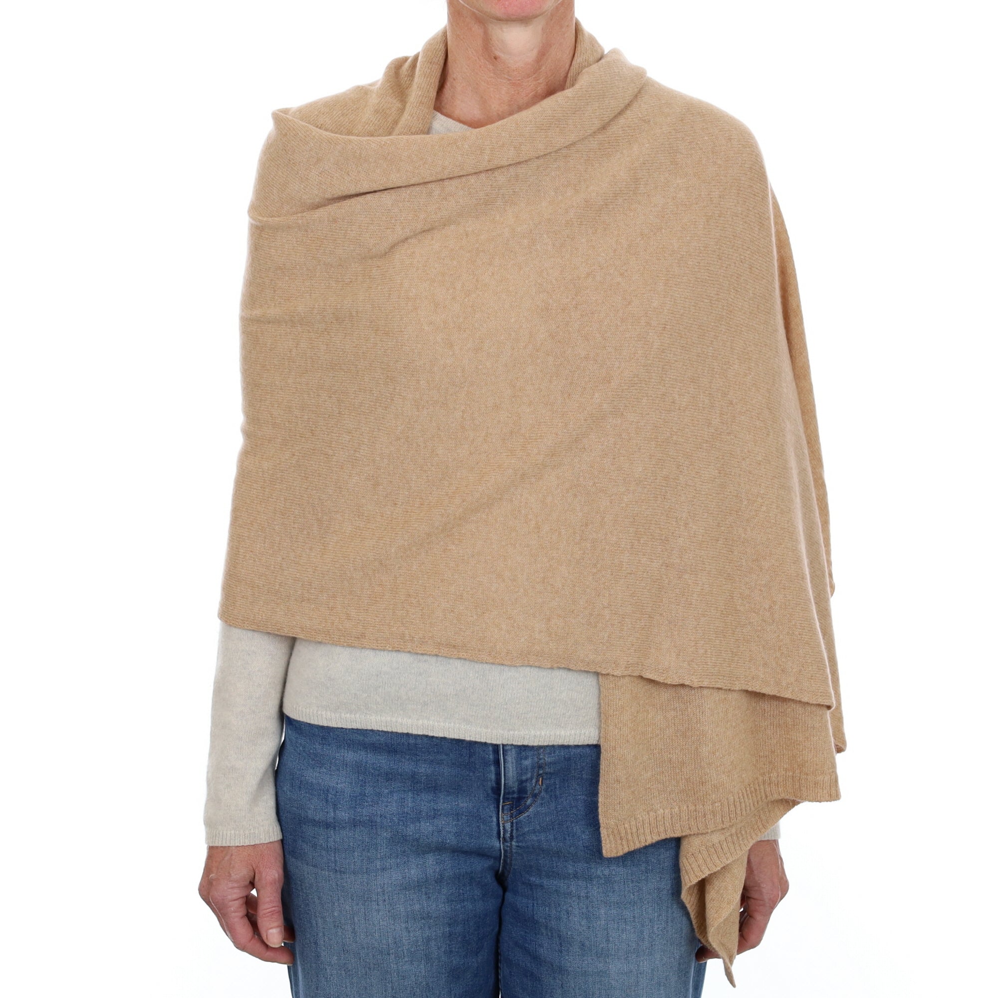 Brand New Caramel Recycled Cashmere Wrap