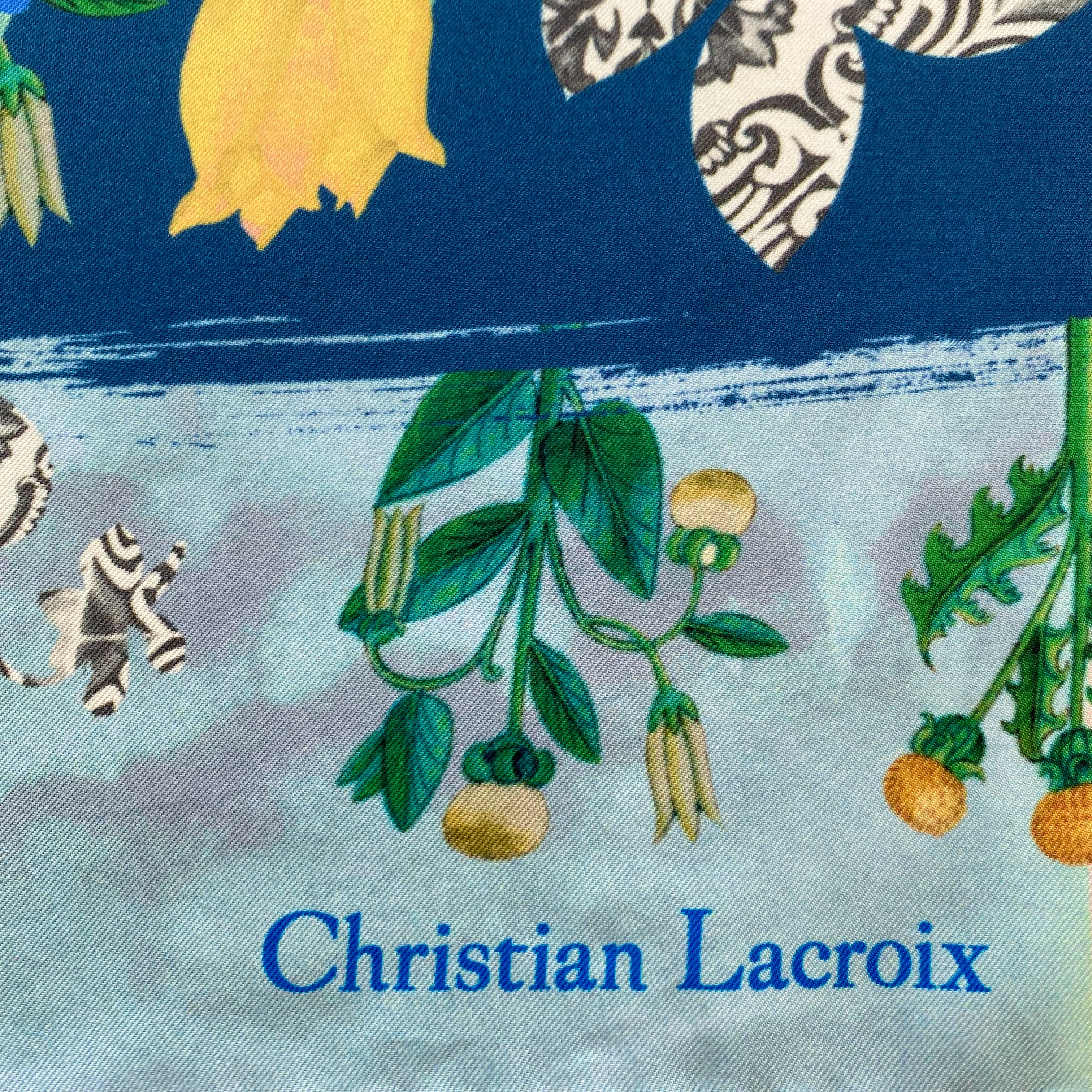 Christian Lacroix Colourful Abstract Designer Silk Scarf