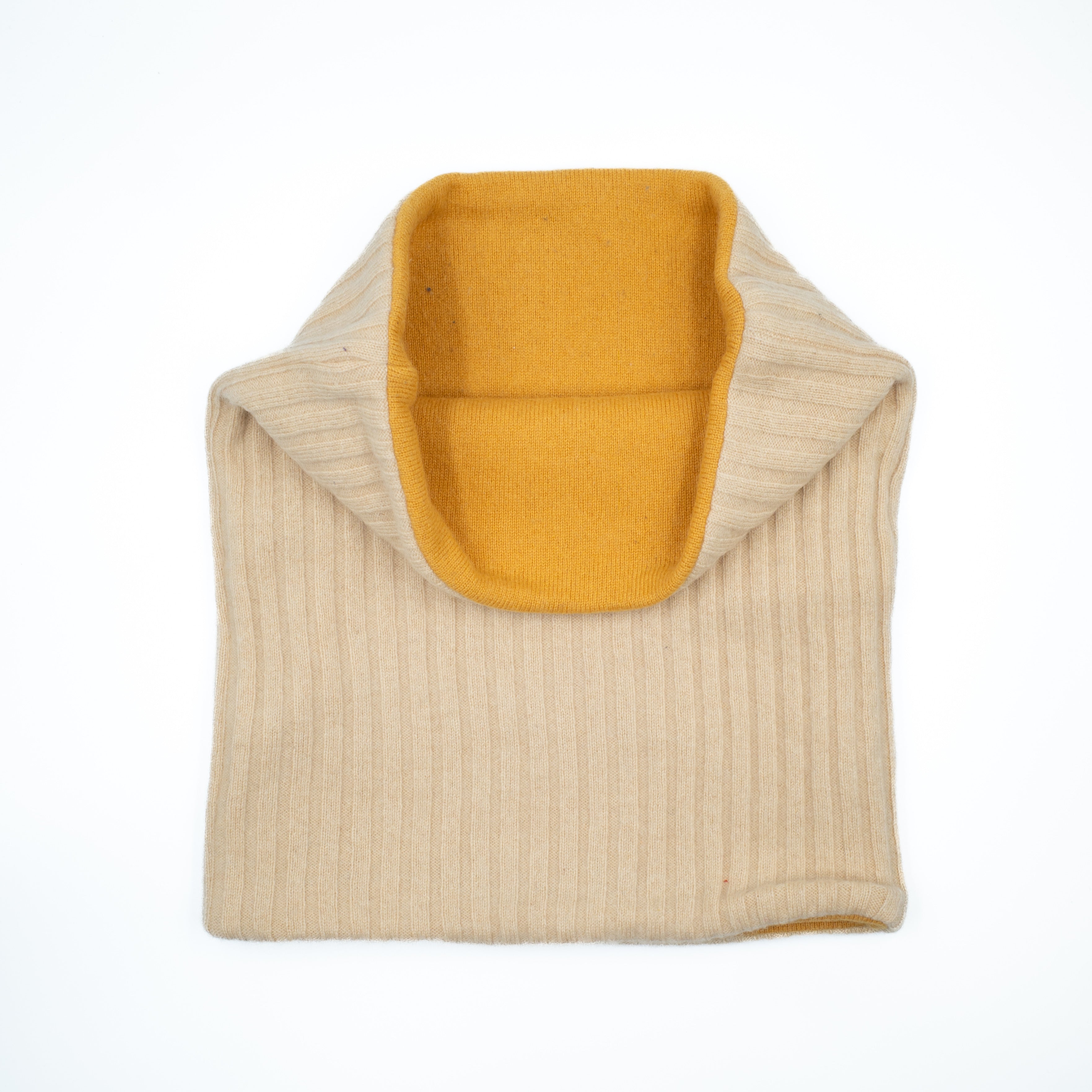 Pale Yellow Rib and Mustard Yellow Luxury Double Layered Snood