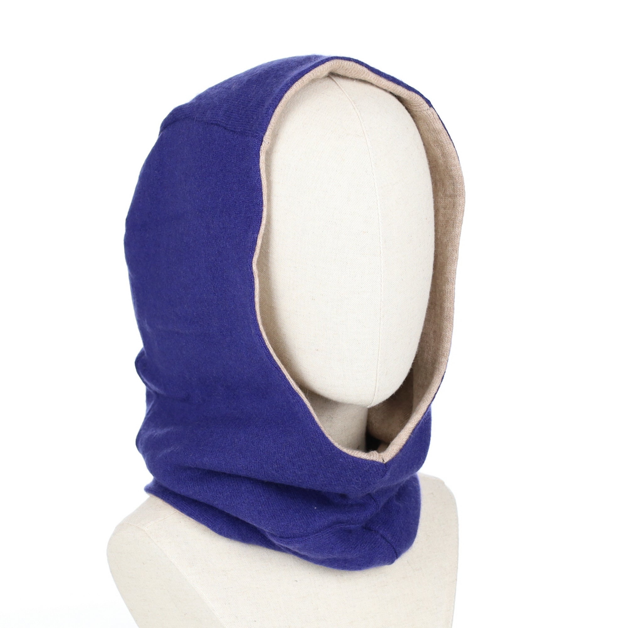 Indigo and Sand Luxury Reversible Cashmere Hood Unisex