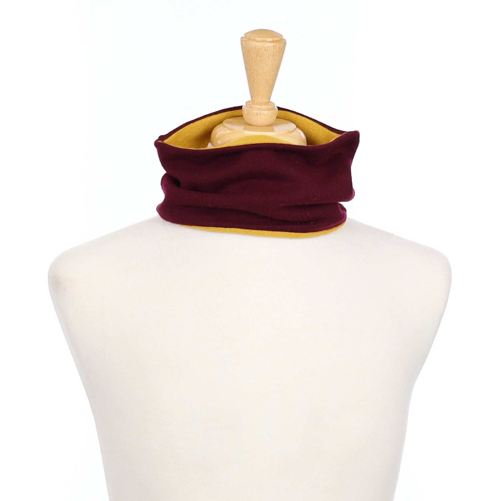 Wine Red and Mustard Neck Warmer