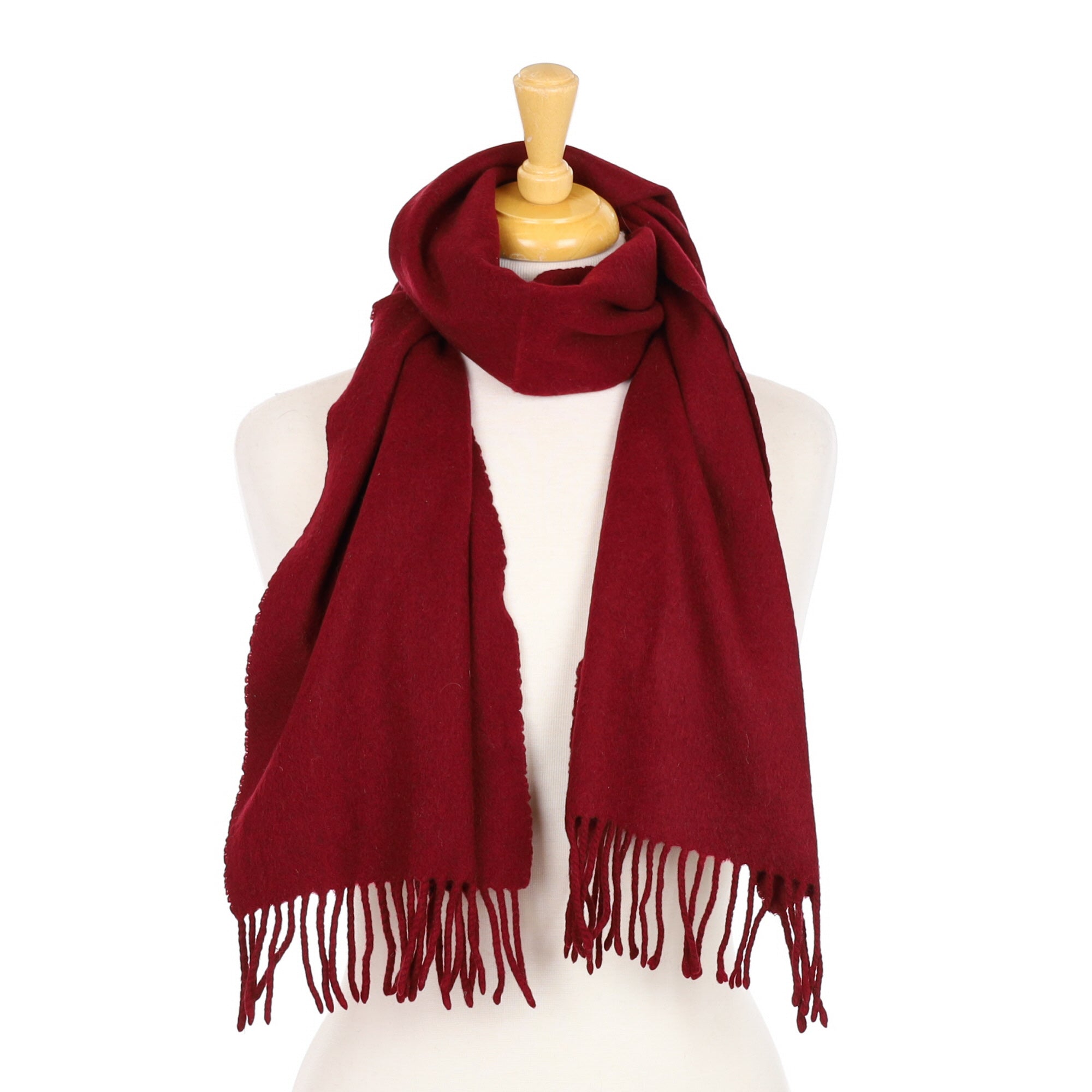 Wine Red Cashmere Woven Scarf