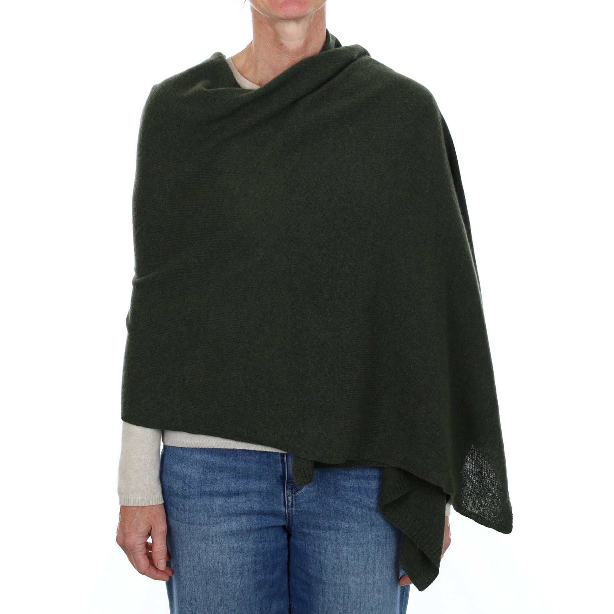 Brand New Khaki Green Recycled Cashmere Wrap