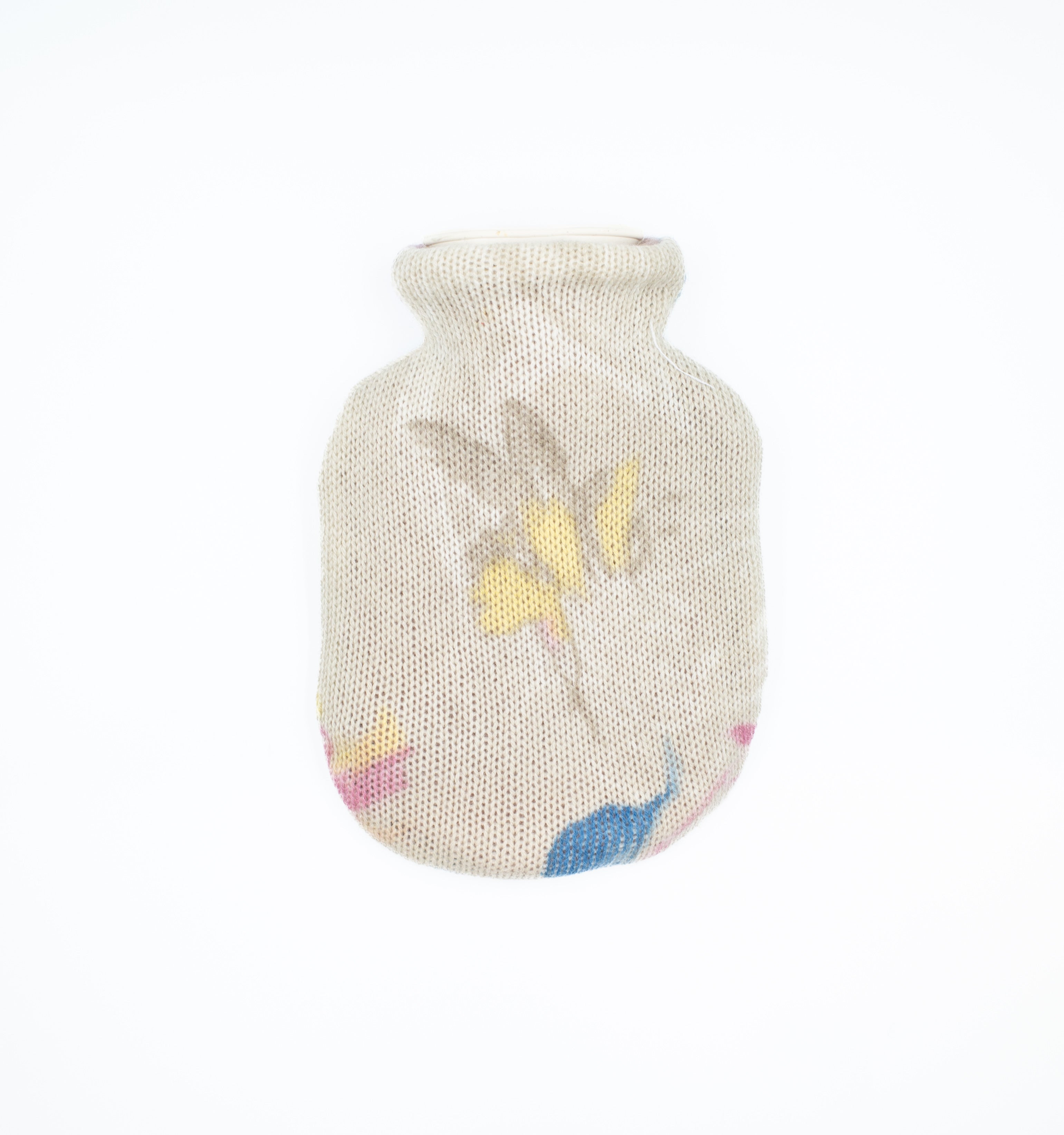 Biscuit Beige Floral Cashmere Small Hot Water Bottle