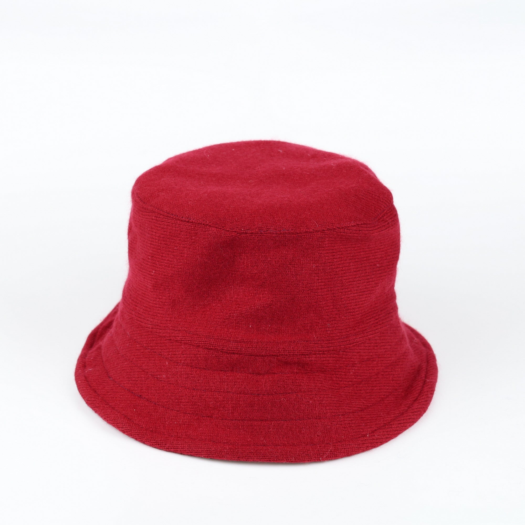 Burgundy Red Reversible Cashmere Bucket Hat Large